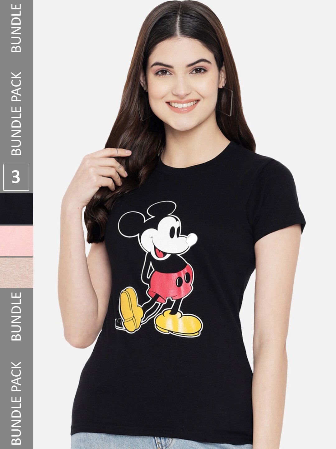 

BAESD Pack Of 3 Printed Pure Cotton T-shirt, Black