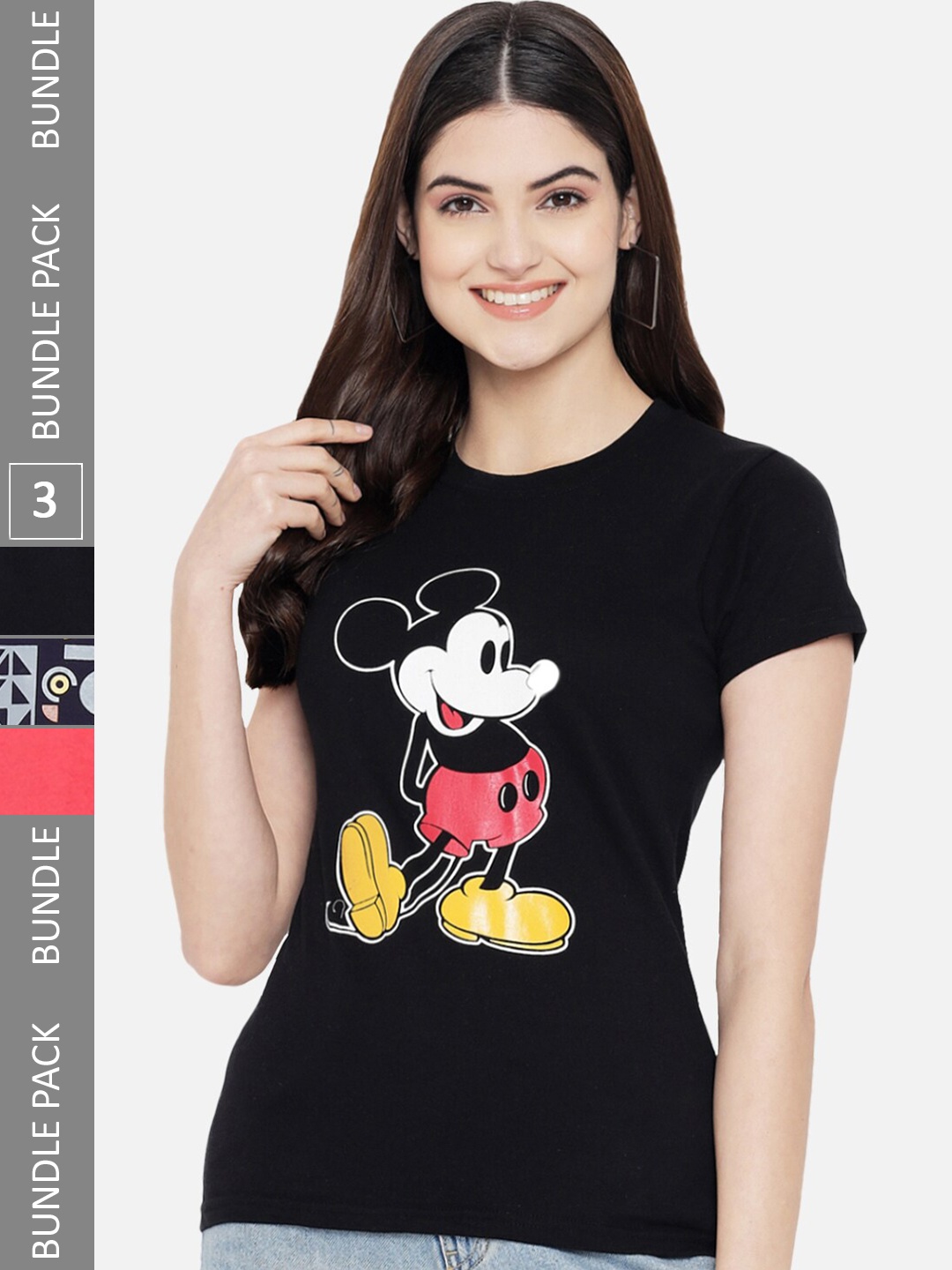 

BAESD Pack Of 3 Graphic Printed Cotton T-Shirt, Black