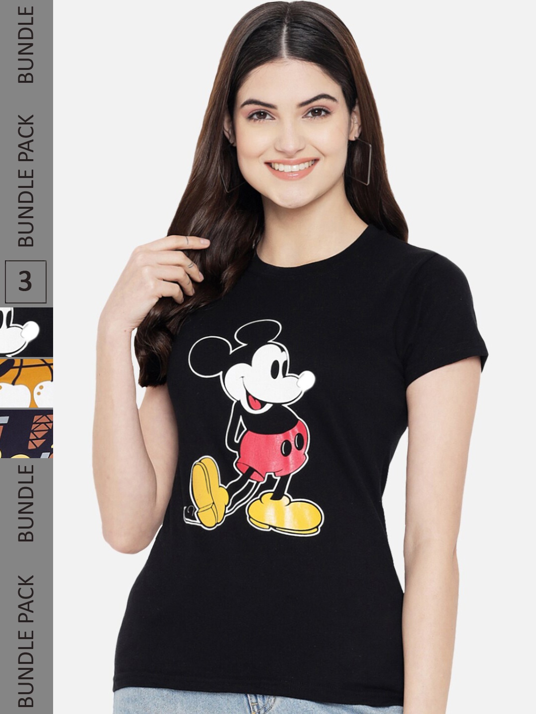 BAESD Pack Of 3 Graphic Printed Cotton T-shirt, Black