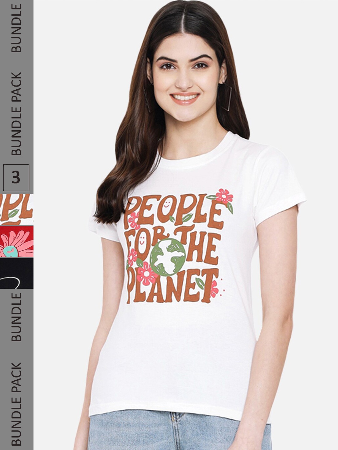 

BAESD Pack Of 3 Graphic Printed Cotton T-Shirt, White