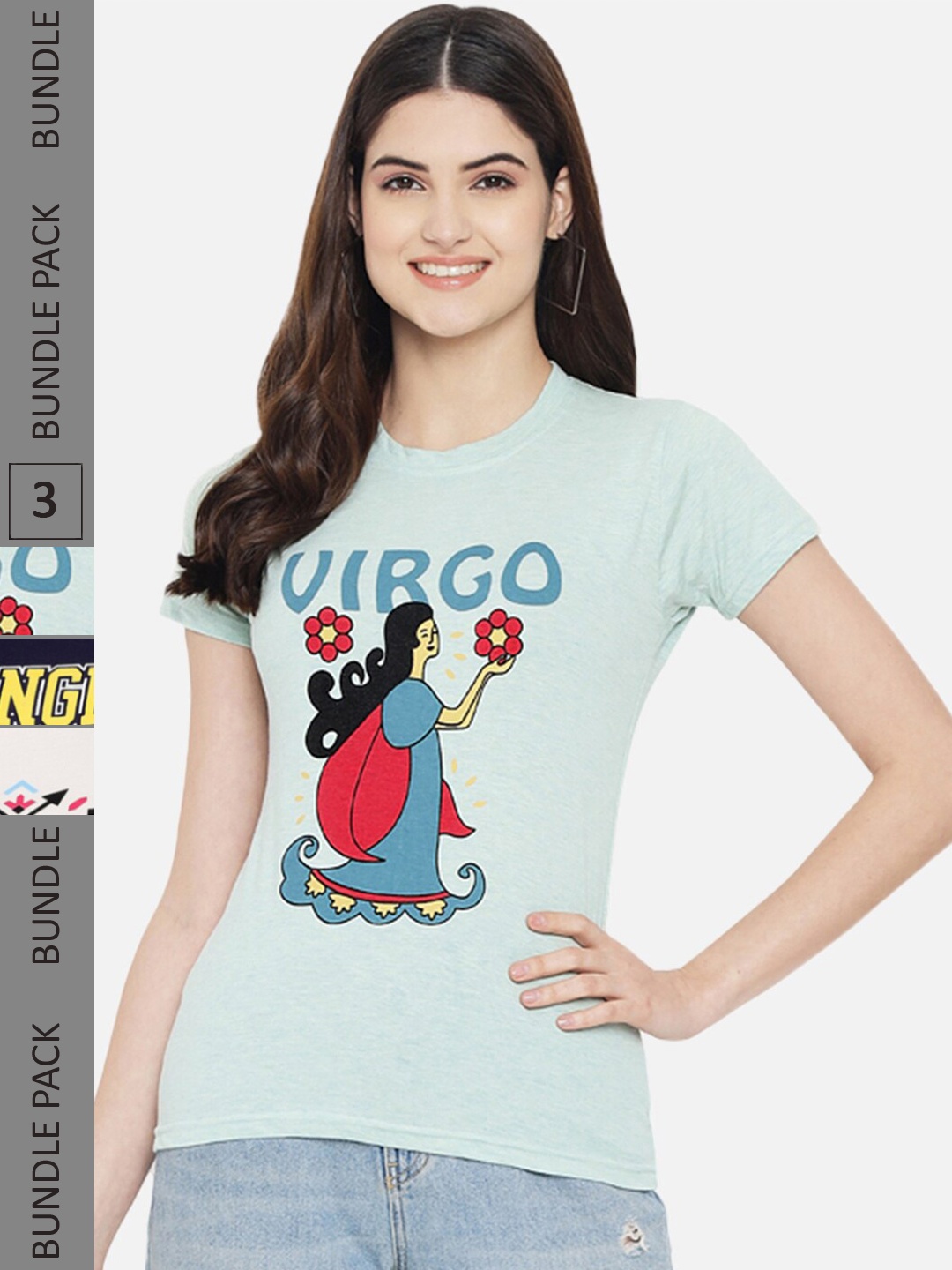 BAESD Pack Of 3 Graphic Printed Cotton T-Shirt, Blue