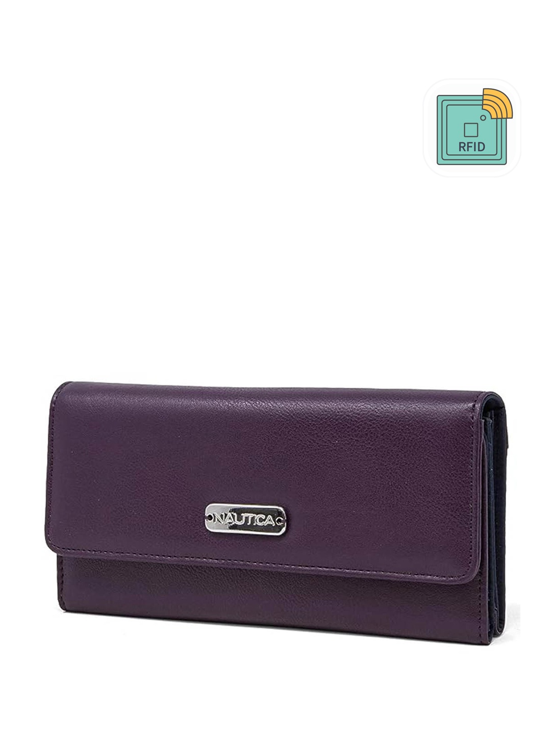 

Nautica Women RFID Long Three Fold Wallet, Purple