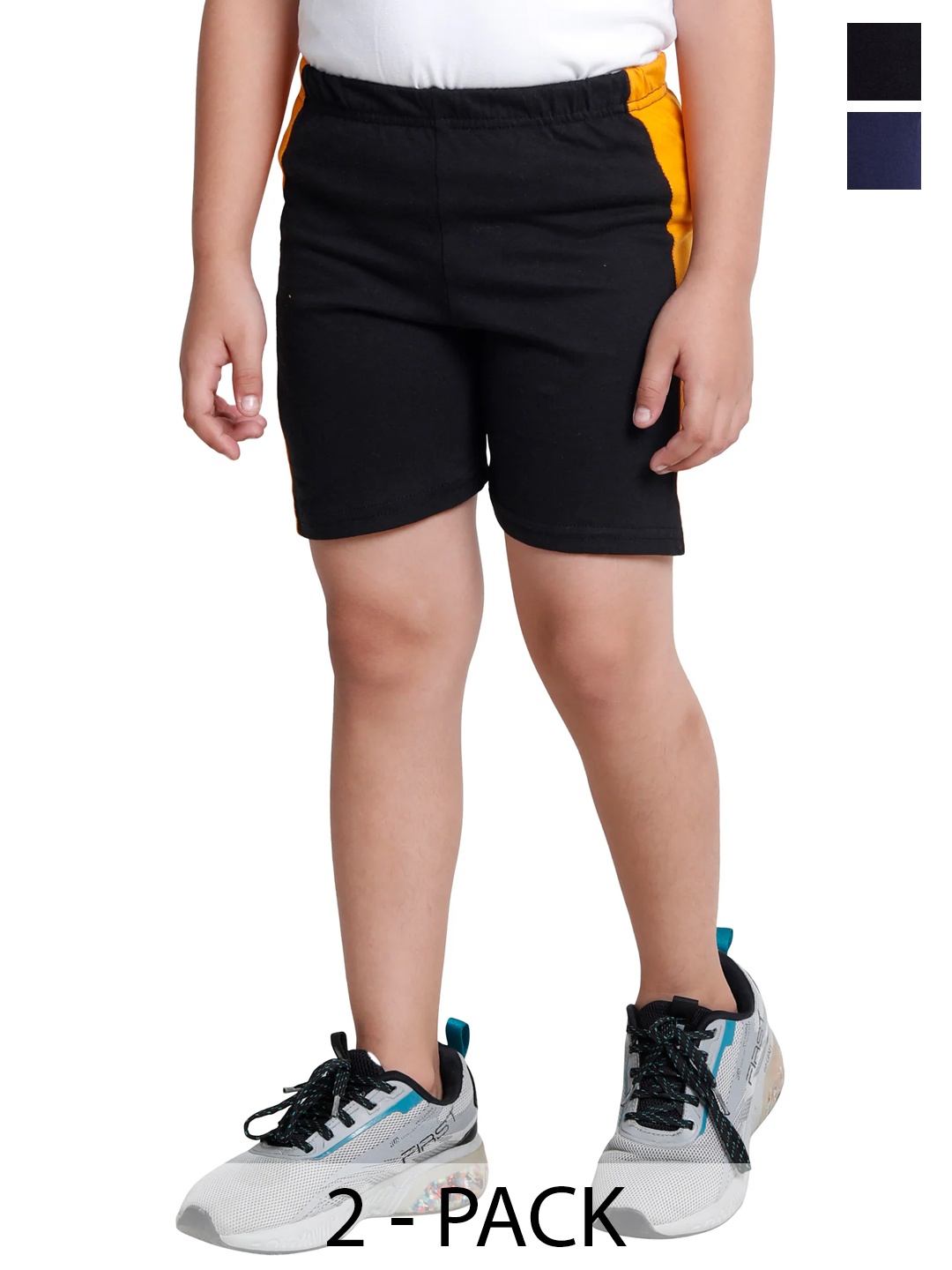 

BAESD Boys Pack Of 2 High Rise Cotton Sports Shorts, Black