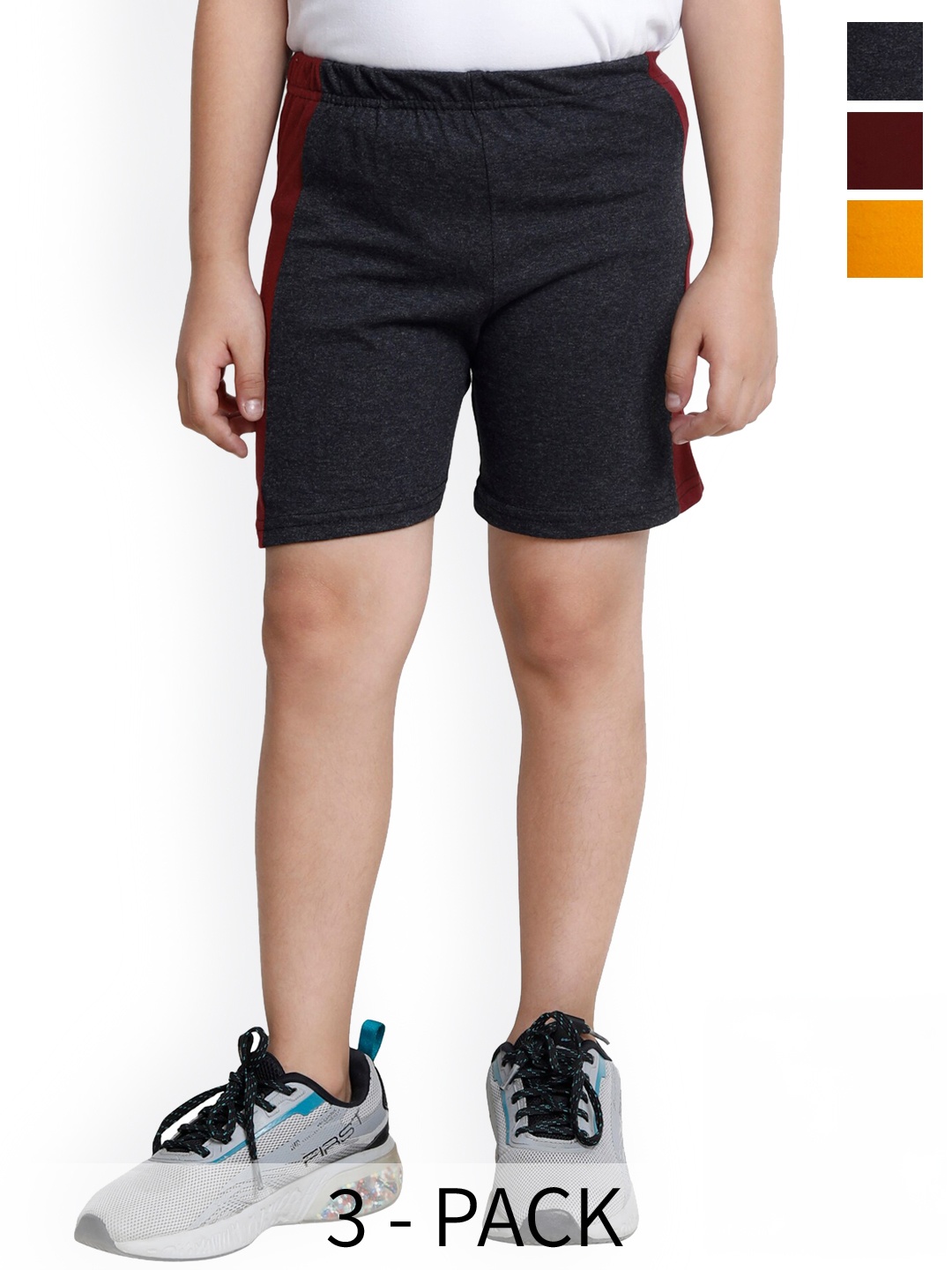 

BAESD Boys Pack Of 3 High Rise Cotton Sports Shorts, Grey