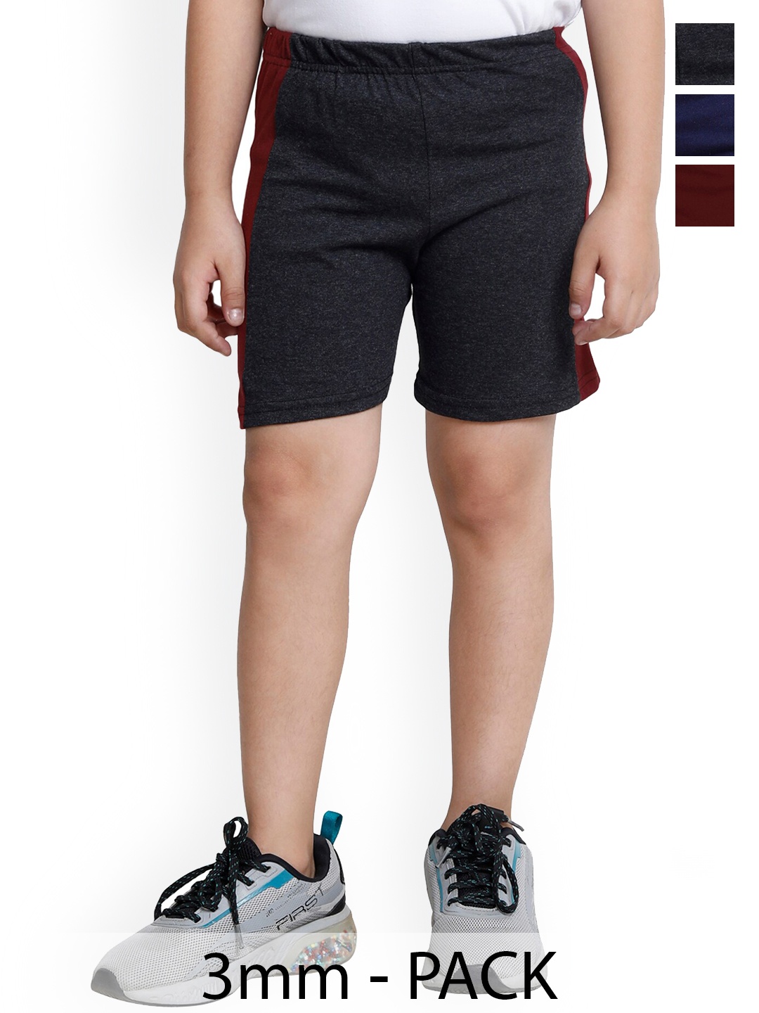 

BAESD Boys Pack Of 3 High-Rise Pure Cotton Shorts, Grey