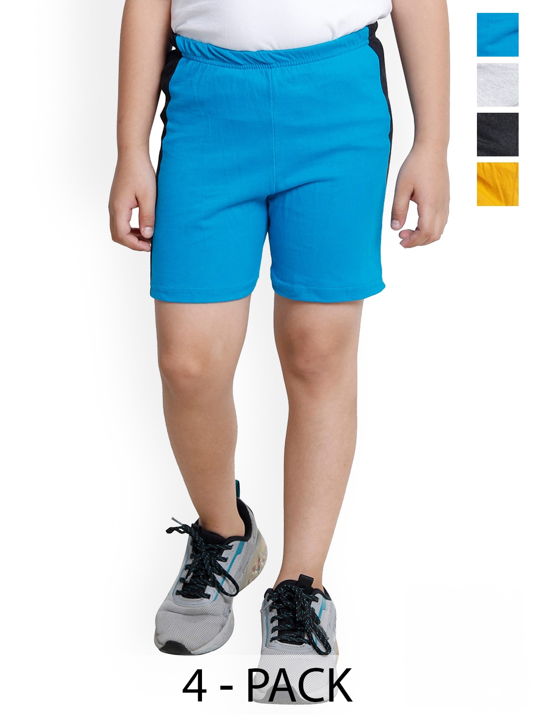 

BAESD Boys Pack Of 4 Pure Cotton High-Rise Shorts, Multi
