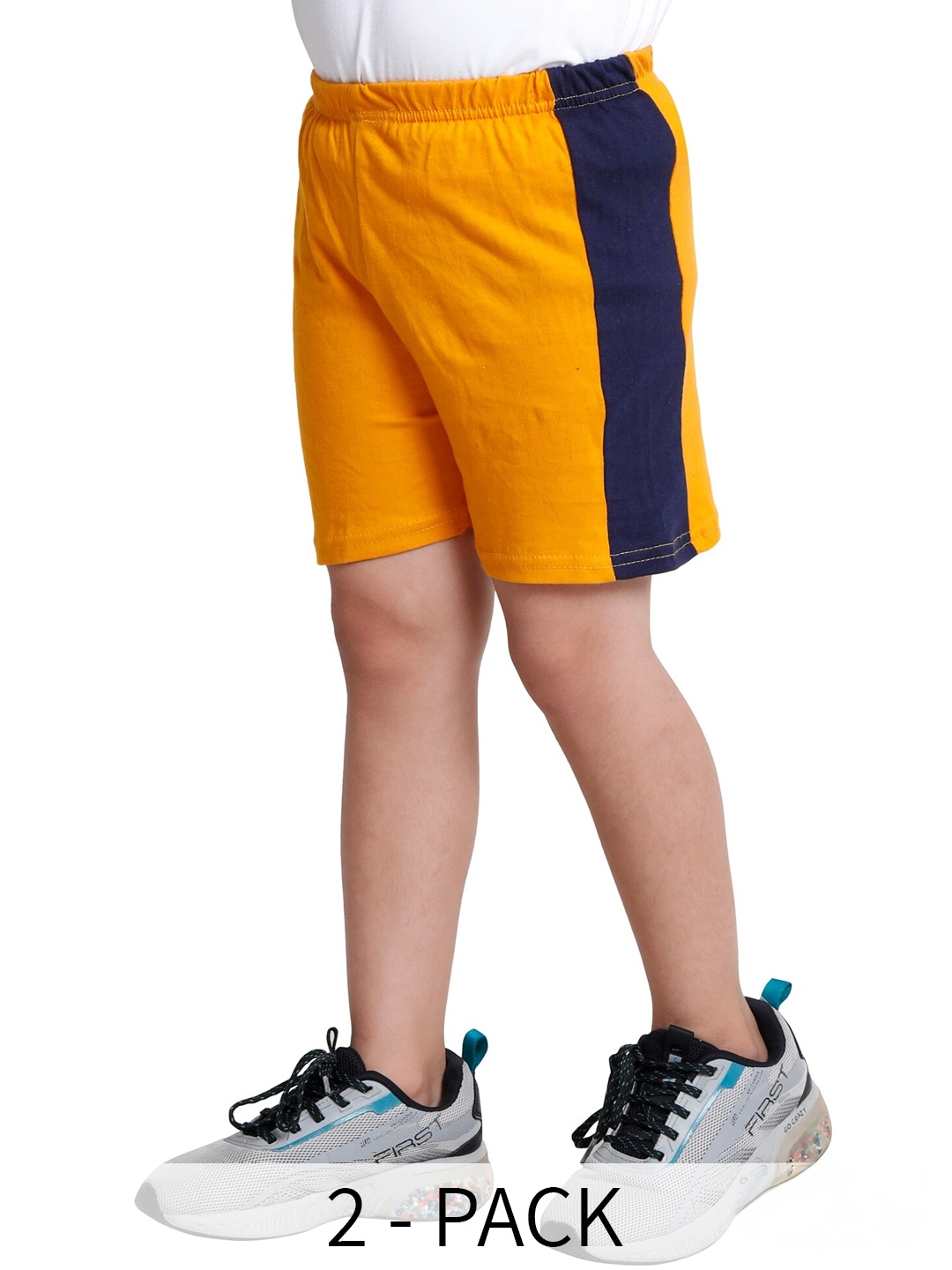 

BAESD Boys Pack Of 2 High Rise Cotton Sports Shorts, Yellow