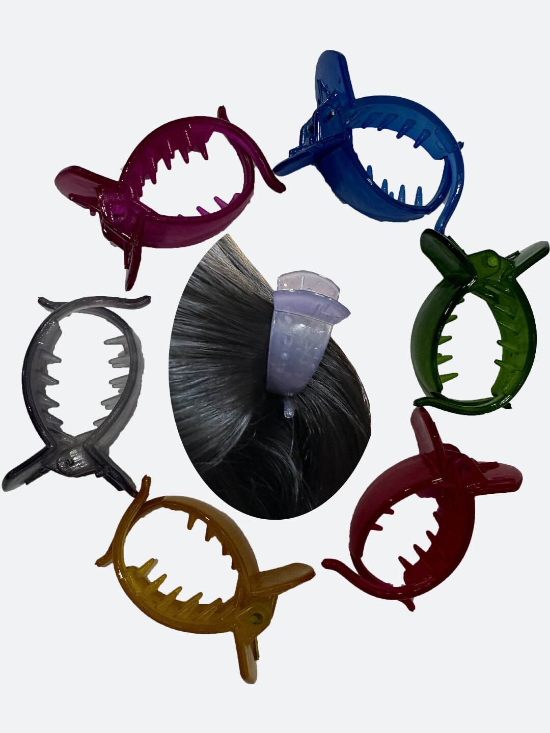 

FCK-3 Set of 6 Spiral Claw Clip, Blue