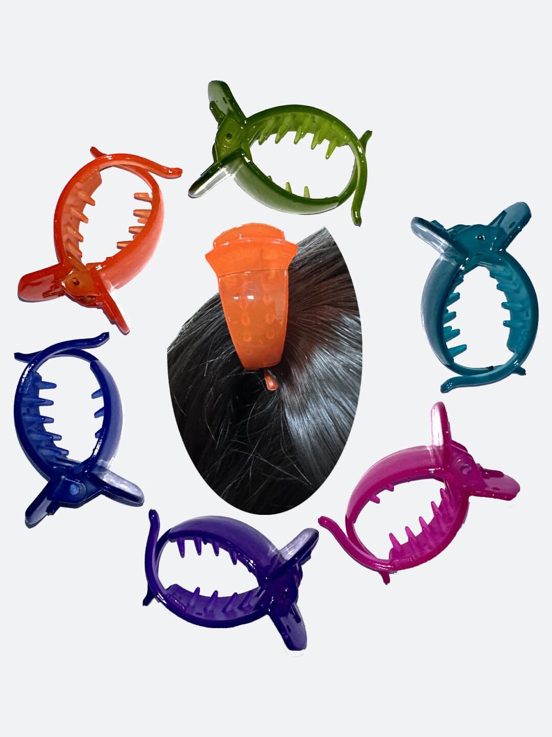 

FCK-3 Set of 6 Spiral Claw Clip, Orange