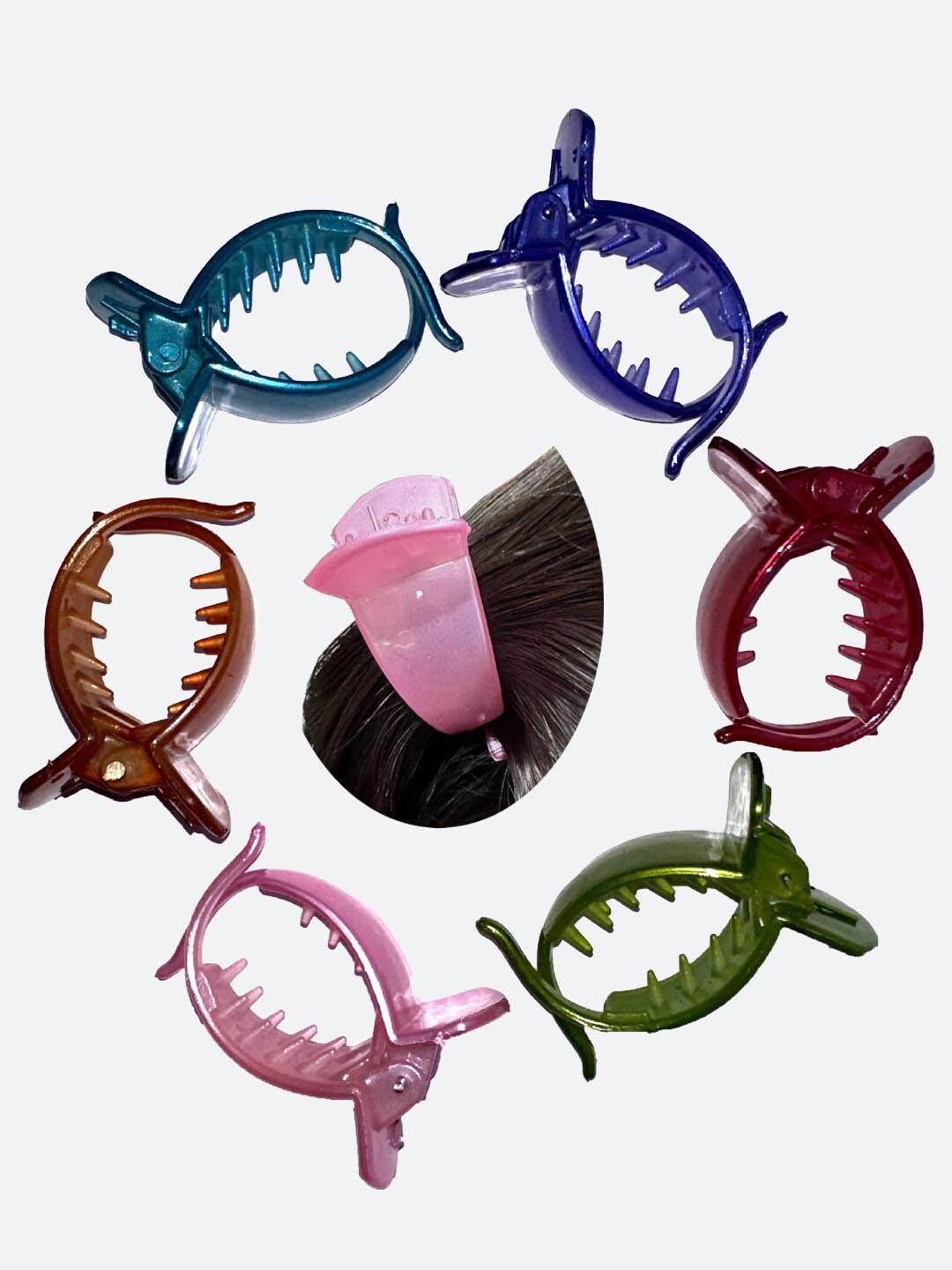

FCK-3 Set of 6 Spiral Claw Clip, Green