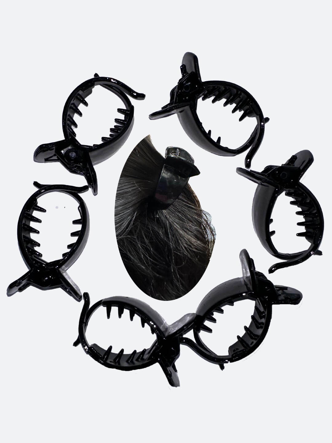 

FCK-3 Set of 6 Spiral Claw Clip, Black