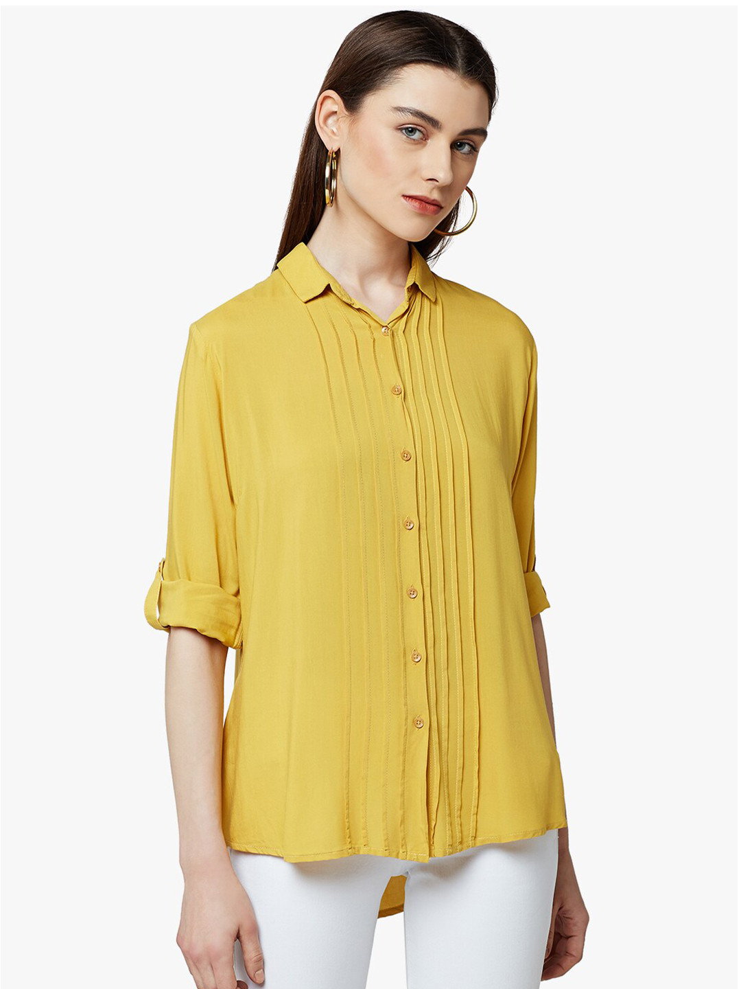 

Crimsoune Club Slim Fit Cotton Casual Shirt, Mustard