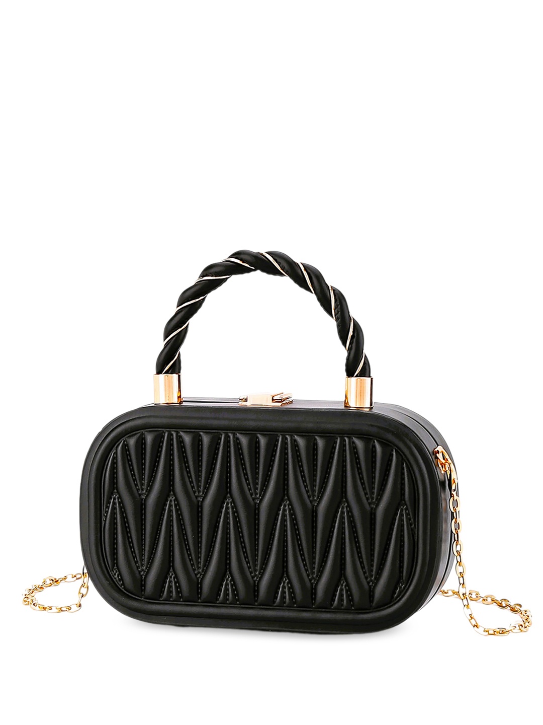 

Diva Dale Textured Structured Sling Bag, Black