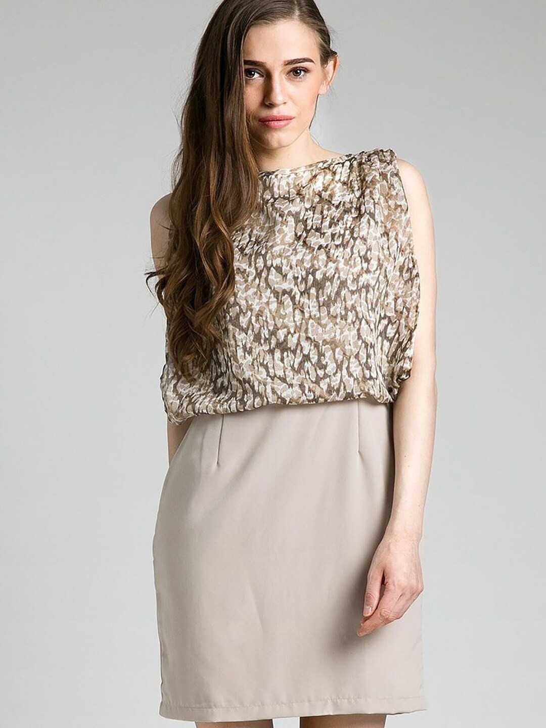 

Chanira La Parezza Animal Printed Blouson Mini Dress, Nude