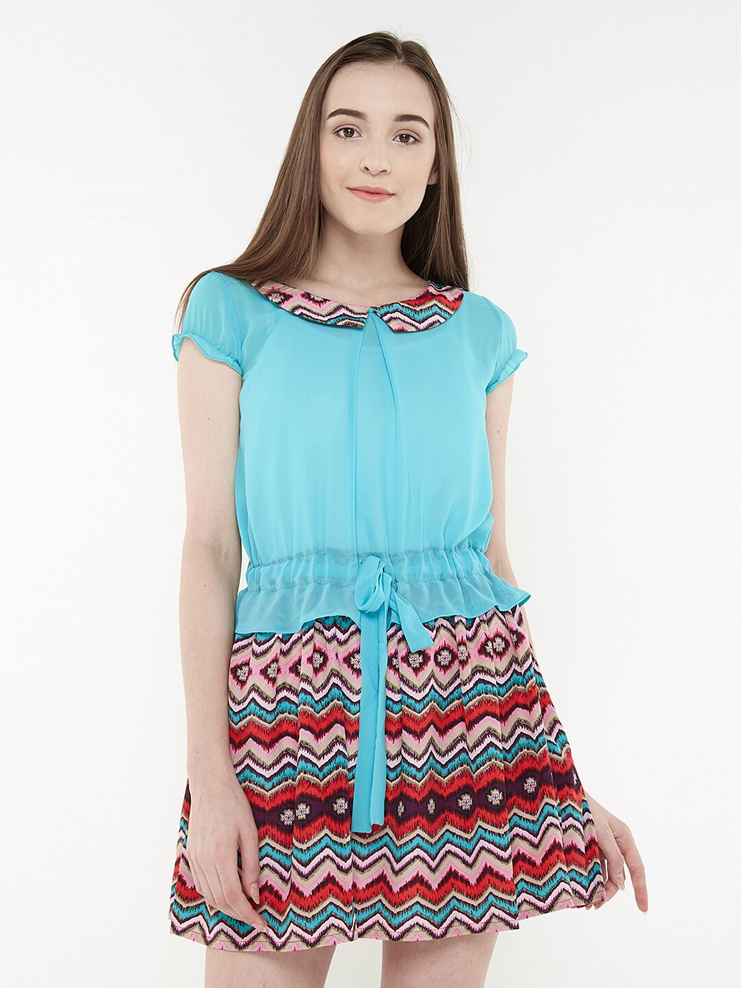 

Chanira La Parezza Tribal Printed Fit & Flare Dress, Turquoise blue