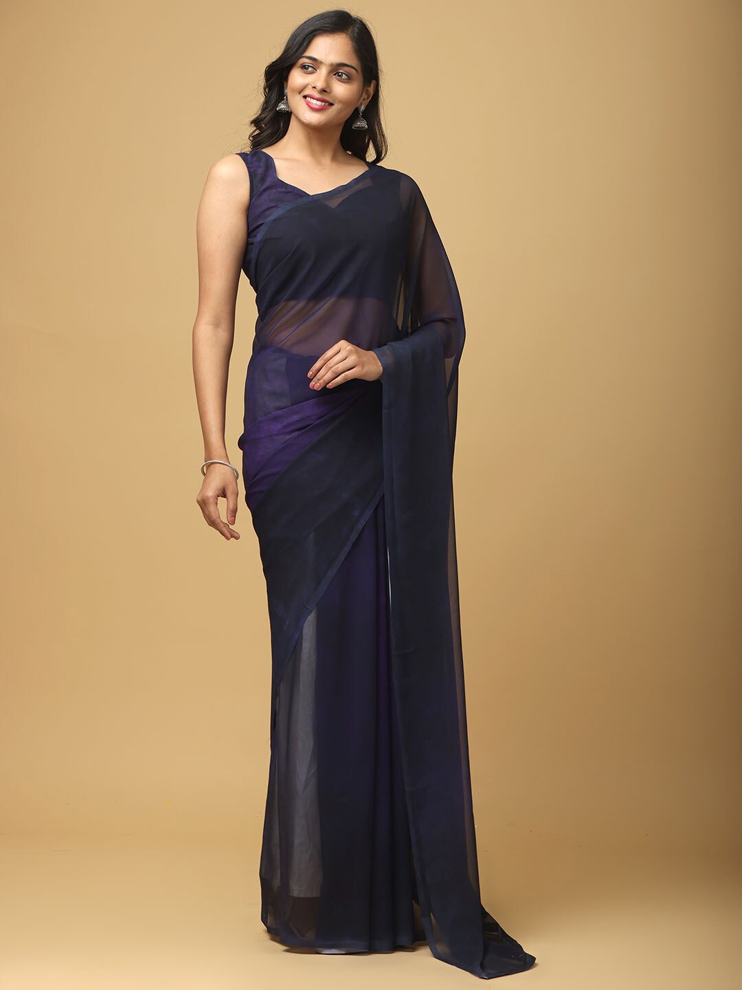 

VASTRANAND Poly Georgette Saree, Purple