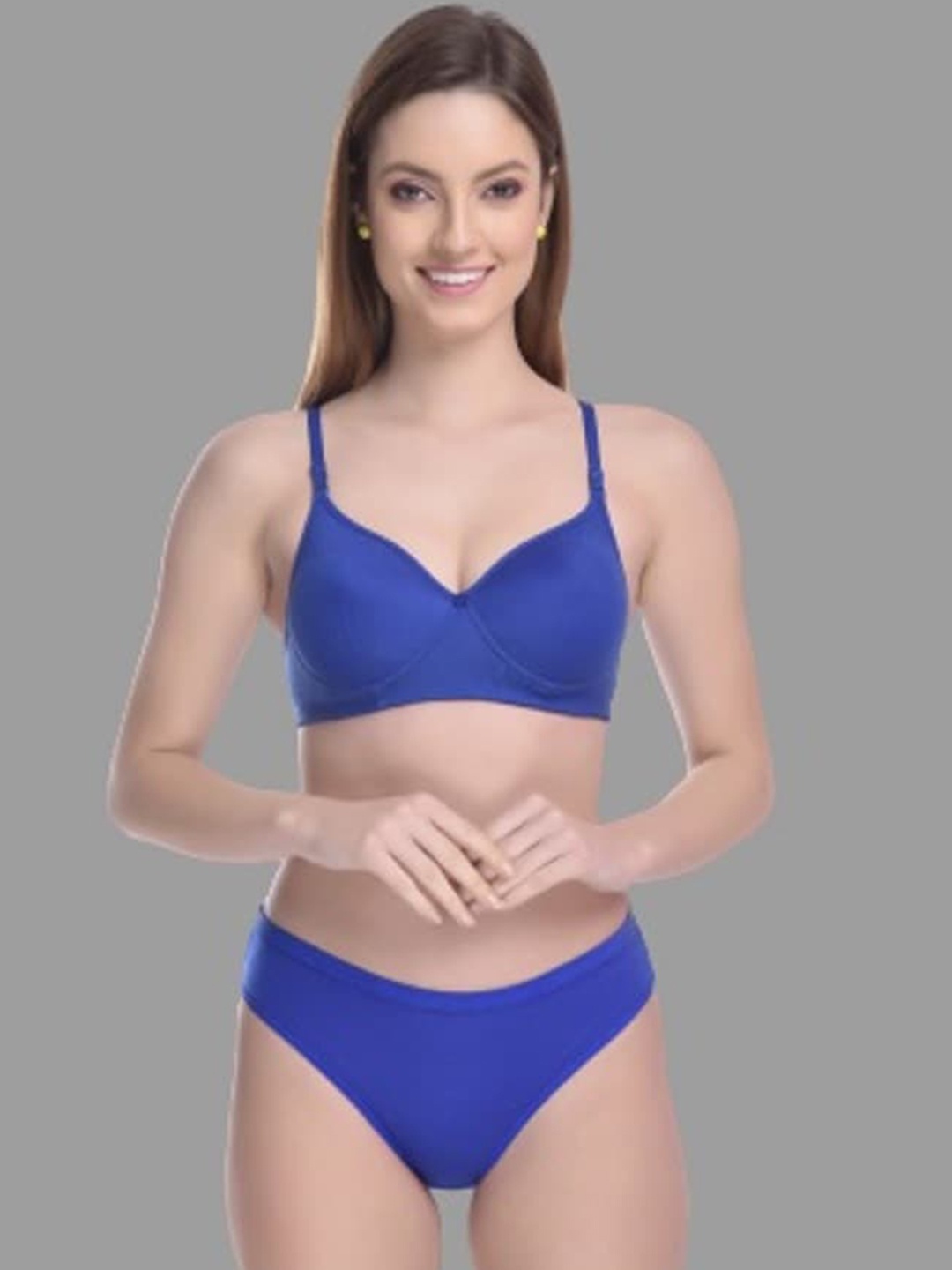 

FUNAHME Lighlty Padded Lingerie Set Padded Set Blue-30B