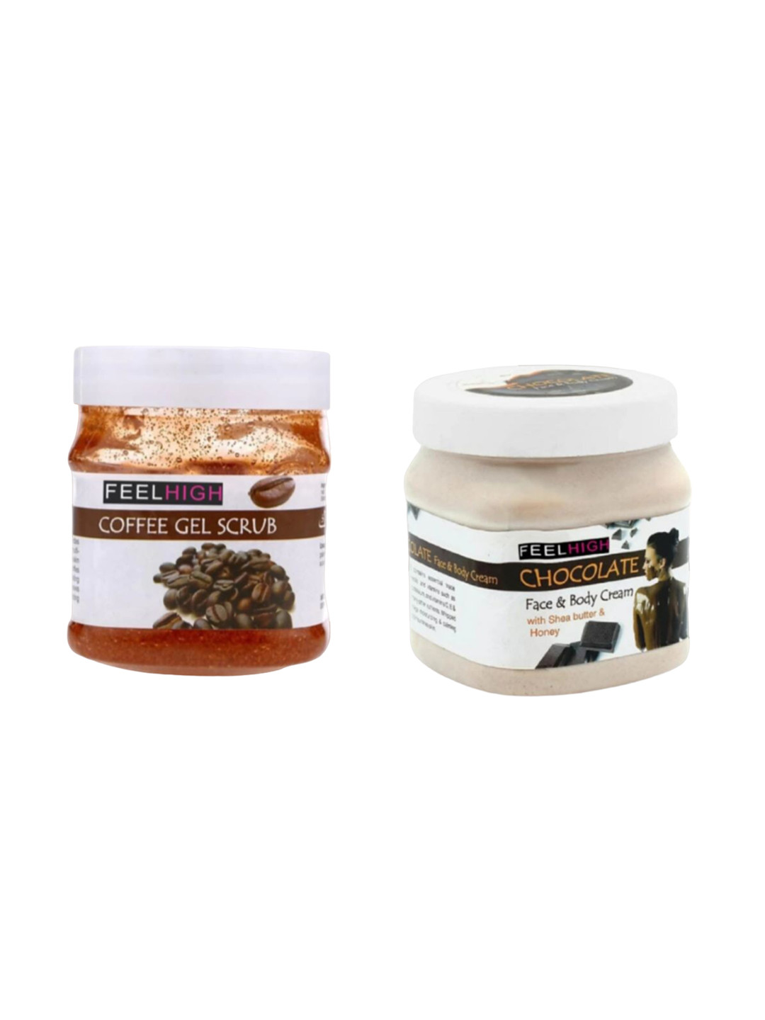 

FEELHIGH Set Of Coffee Gel Scrub And Chocolate Cream - 500ml Each, Multi