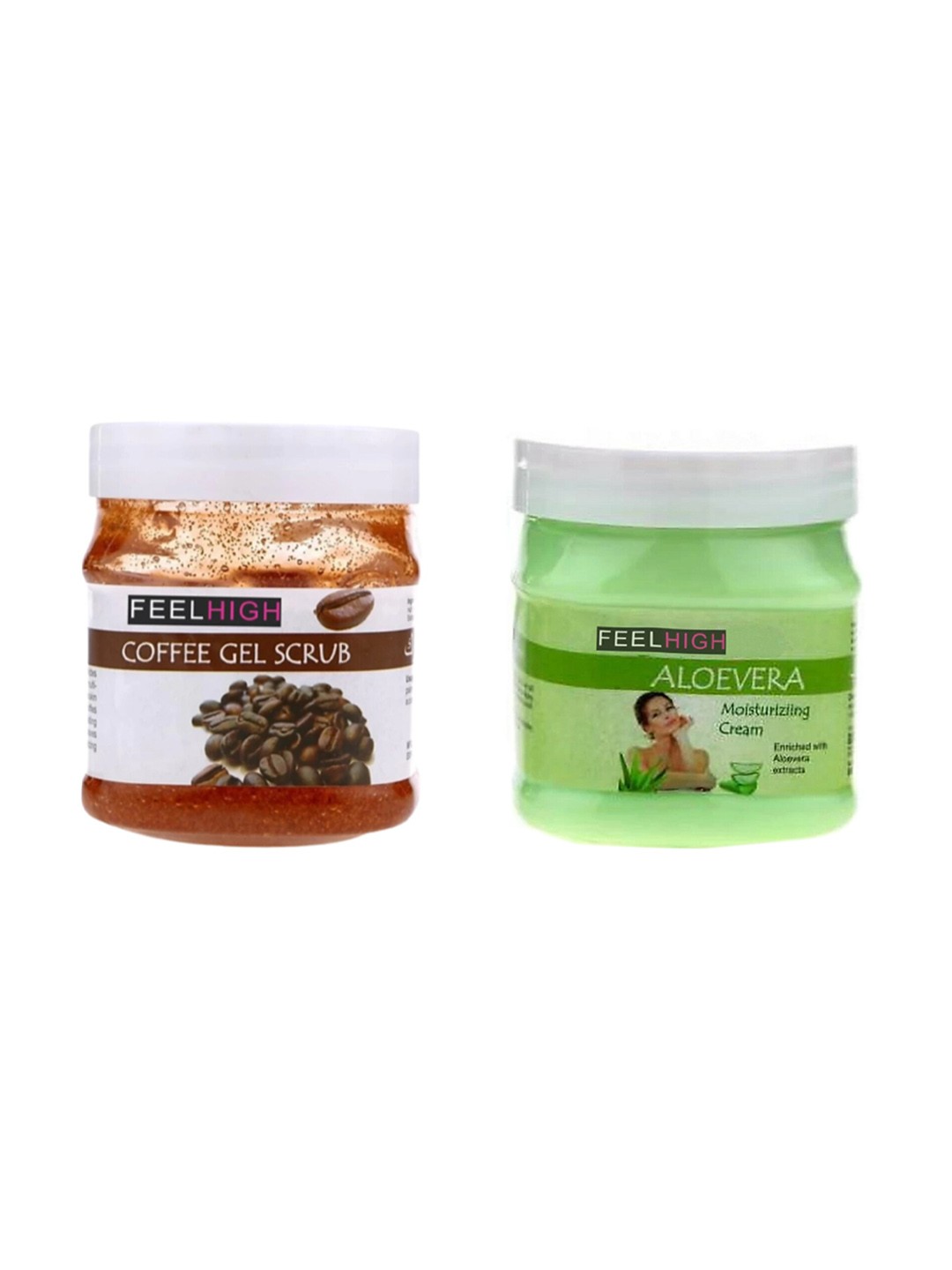 

FEELHIGH Set Of Coffee Gel Scrub And Aloevera Cream - 500ml Each, Multi