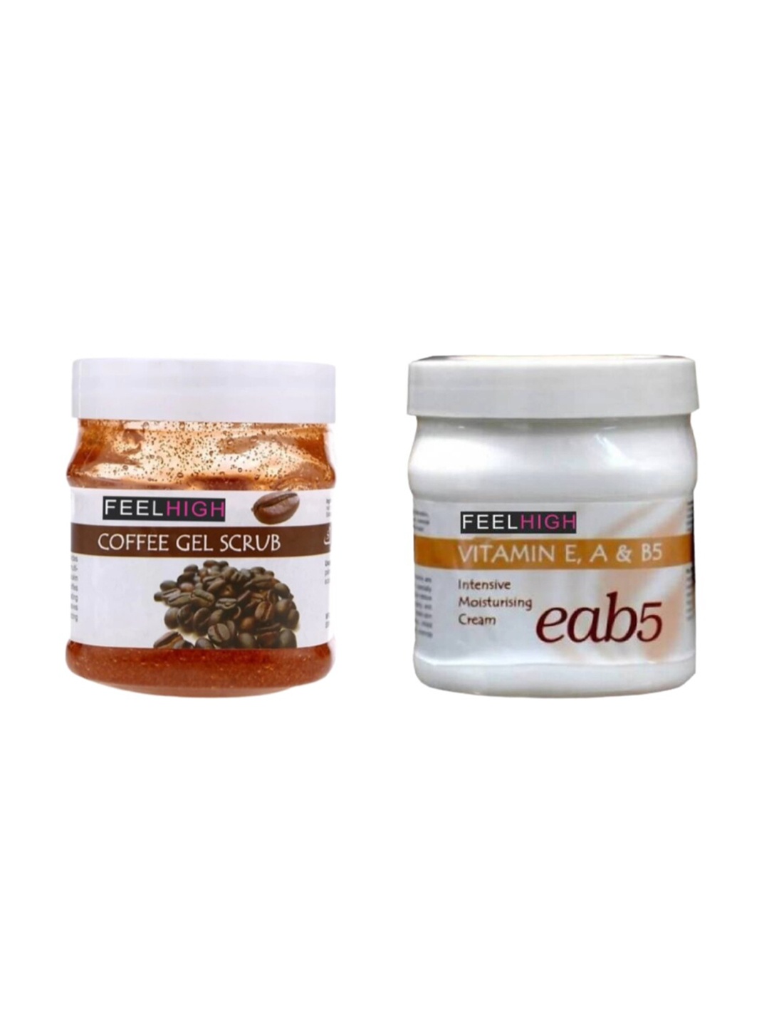 

FEELHIGH Set Of Coffee Gel Scrub And Vitamin Eab5 Cream - 500ml Each, Multi