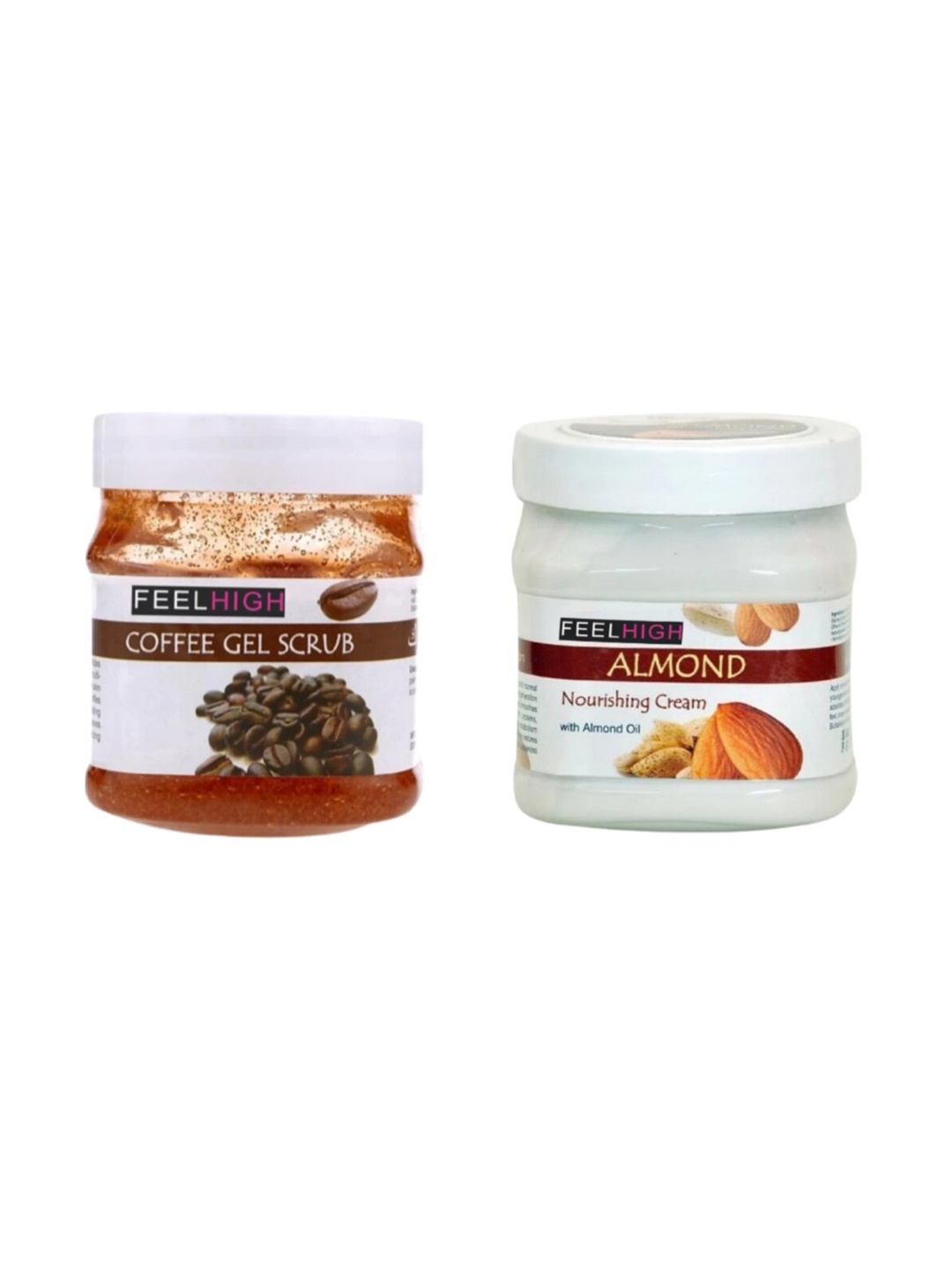 

FEELHIGH Set Of 2 Coffee Gel Scrub & Almond Cream 500ml-Each, Multi