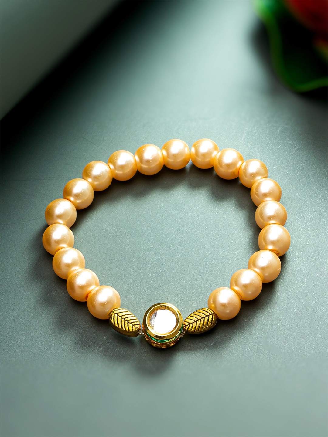 

aadita Beaded Elasticated Bracelet, Orange