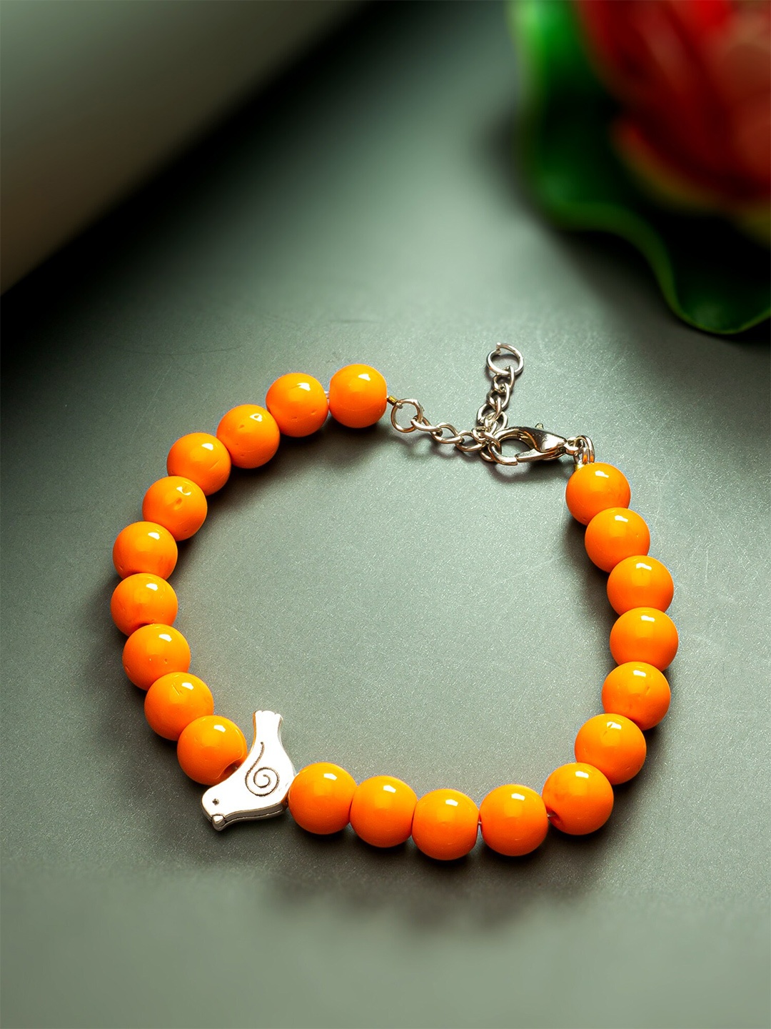 

aadita Beaded Link Bracelet, Orange