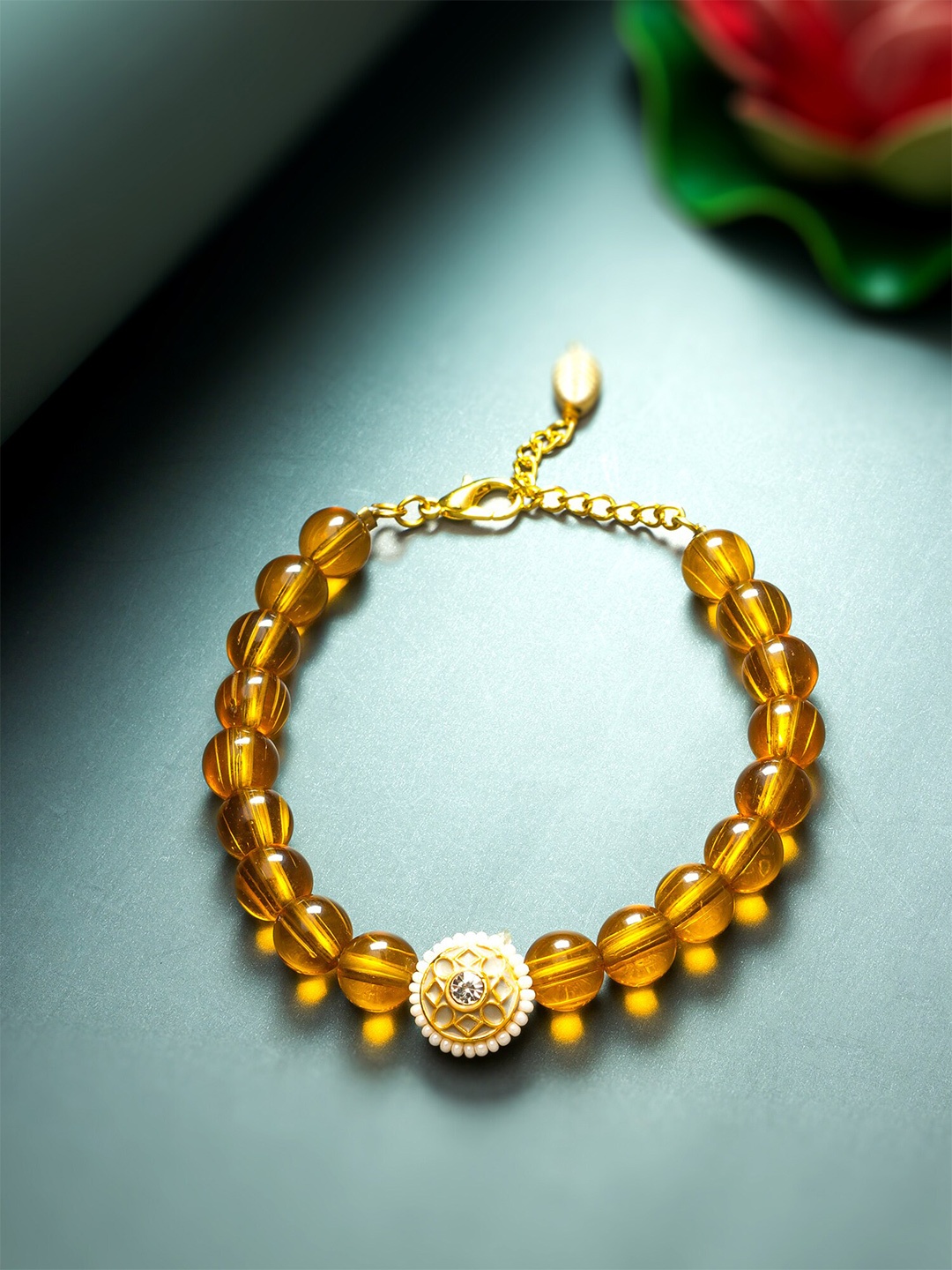 

aadita Beaded Link Bracelet, Orange