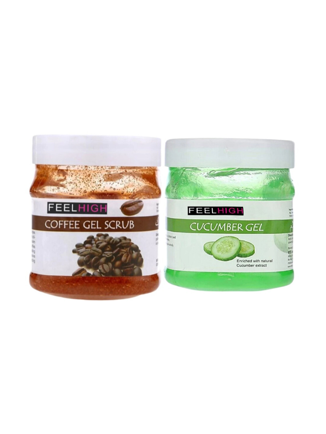 

FEELHIGH Set Of Coffee Gel Scrub And Cucumber Gel - 500ml Each, Multi