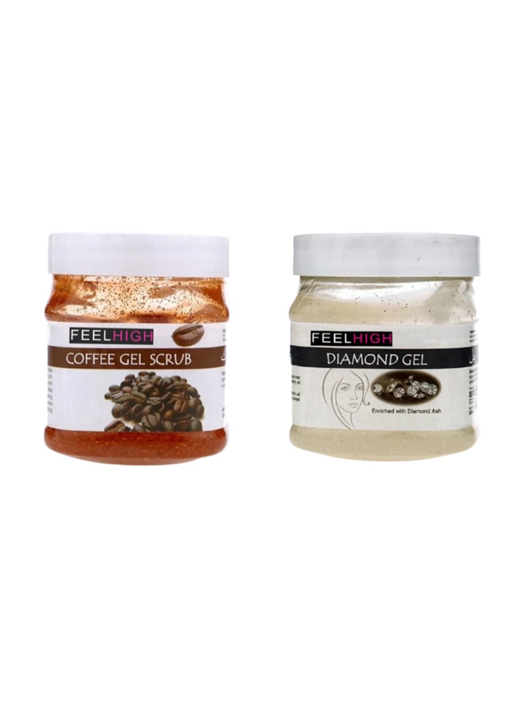 

FEELHIGH Set Of 2 Coffee Gel Scrub & Diamond Gel 500ml Each, White