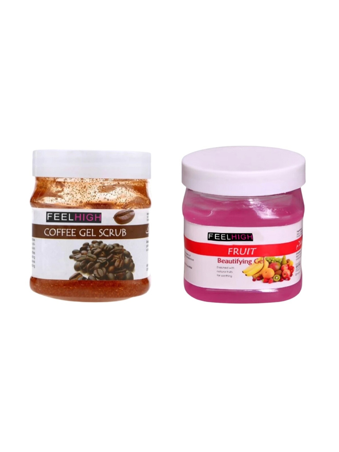 

FEELHIGH Set Of Coffee Gel Scrub And Fruit Gel - 500ml Each, Multi