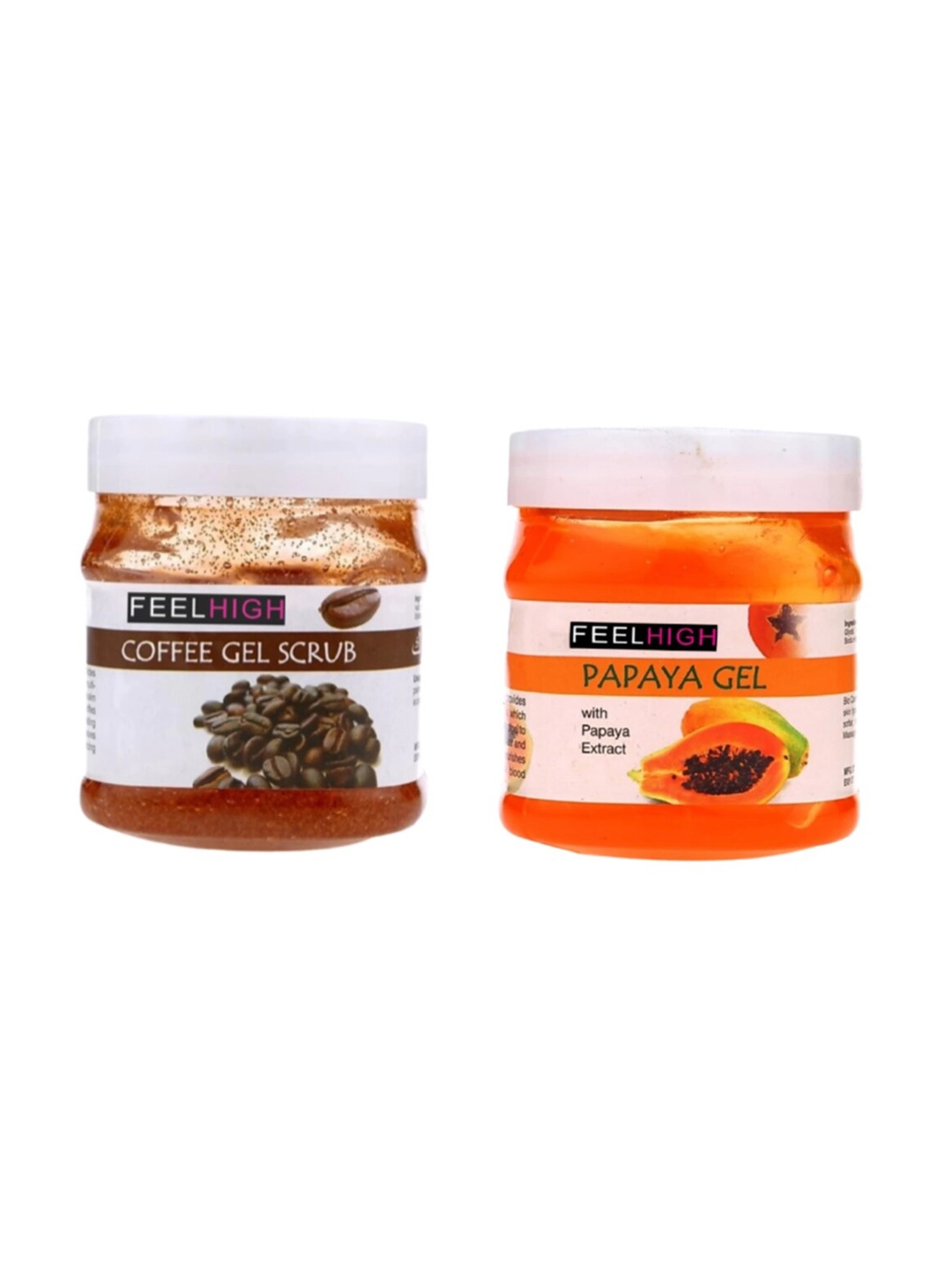 

FEELHIGH Set Of 2 Coffee Gel Scrub & Papaya Gel 500ml-Each, Multi