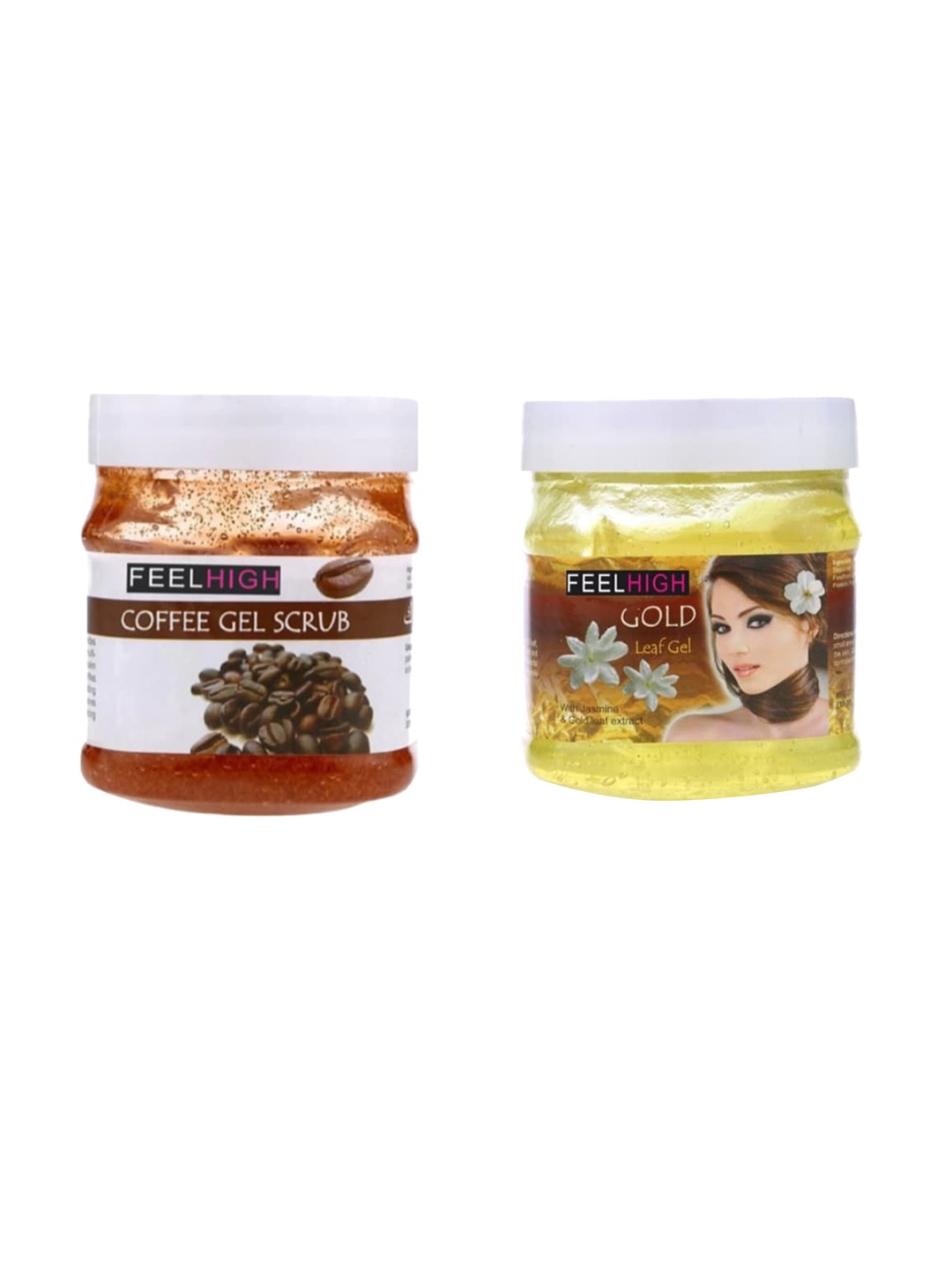 

FEELHIGH Set Of 2 Coffee Gel Scrub & Gold Gel 500ml-Each, Multi