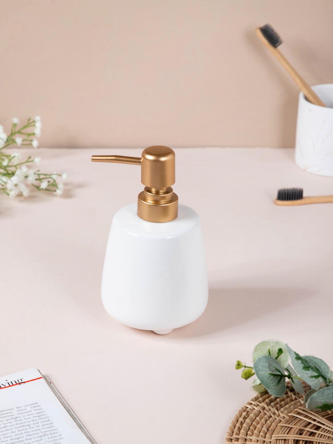 

Nestasia White Ceramic Soap Dispenser - 320 ML