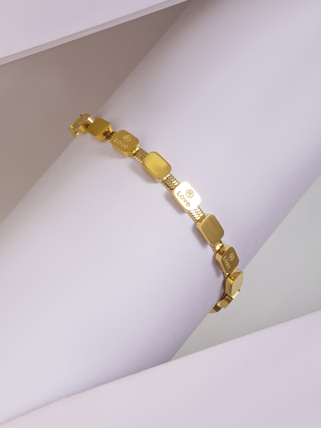 

Rubans Voguish 18K Gold-Plated Stainless Steel Tarnish-Free Waterproof Wraparound Bracelet