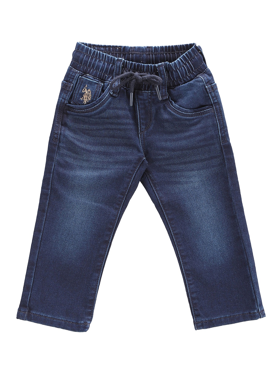 

U.S. Polo Assn. Kids Boys Light Fade Clean Look Whiskers Stretchable Jeans, Blue