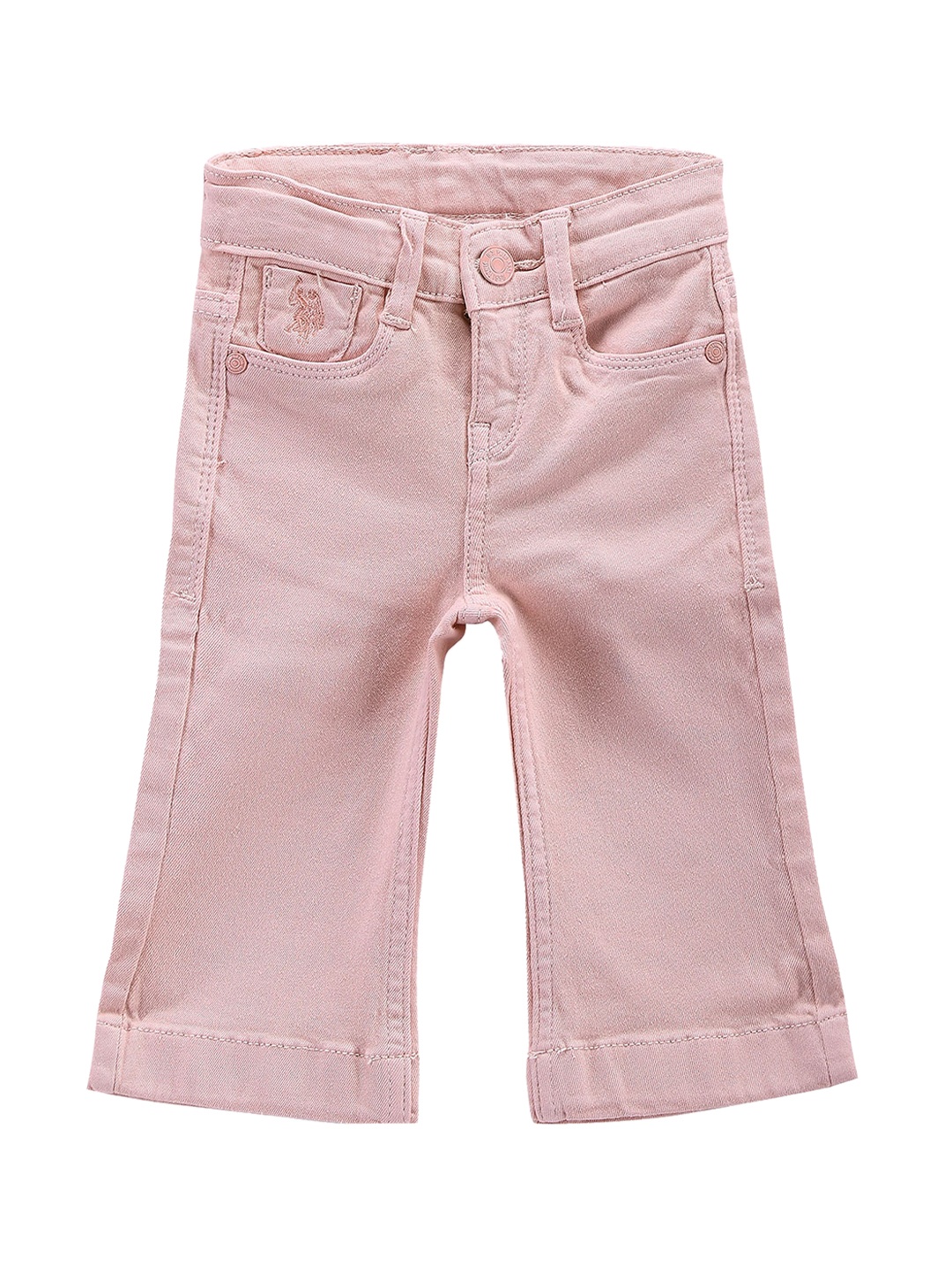 

U.S. Polo Assn. Kids Infant Girls Mid-Rise Bootcut Stretchable Jeans, Pink