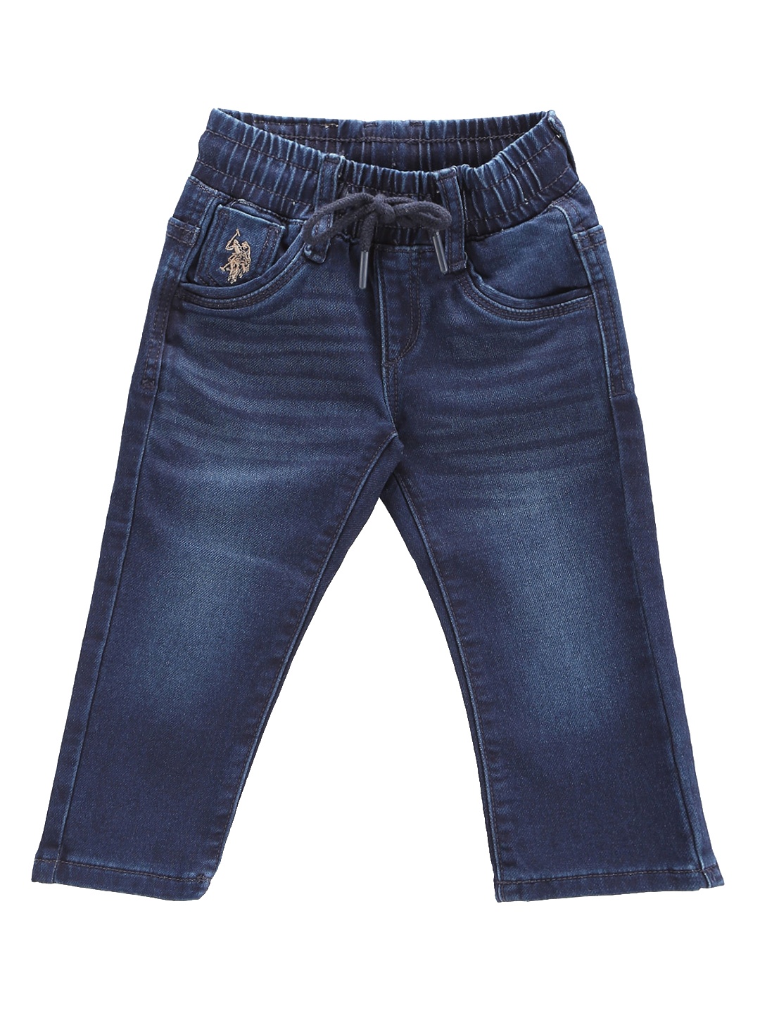 

U.S. Polo Assn. Kids Boys Light Fade Whiskers & Chevrons Stretchable Jeans, Blue