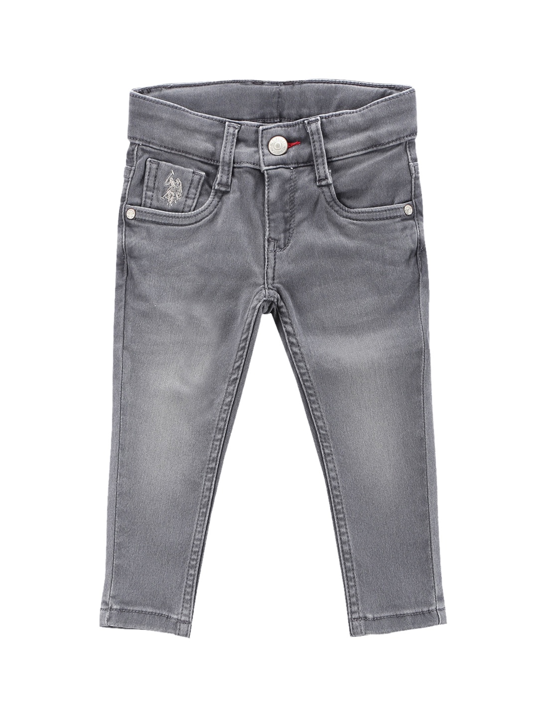 

U.S. Polo Assn. Kids Boys Clean Look Mid-Rise Slim Fit Stretchable Jeans, Grey