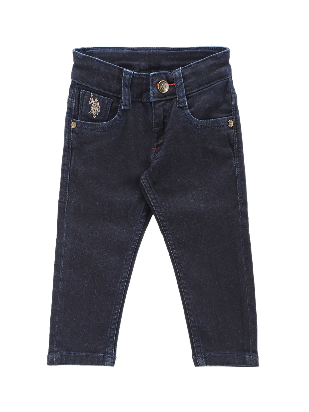 

U.S. Polo Assn. Kids Boys Mid-Rise Slim Fit Light Fade Stretchable Jeans, Blue