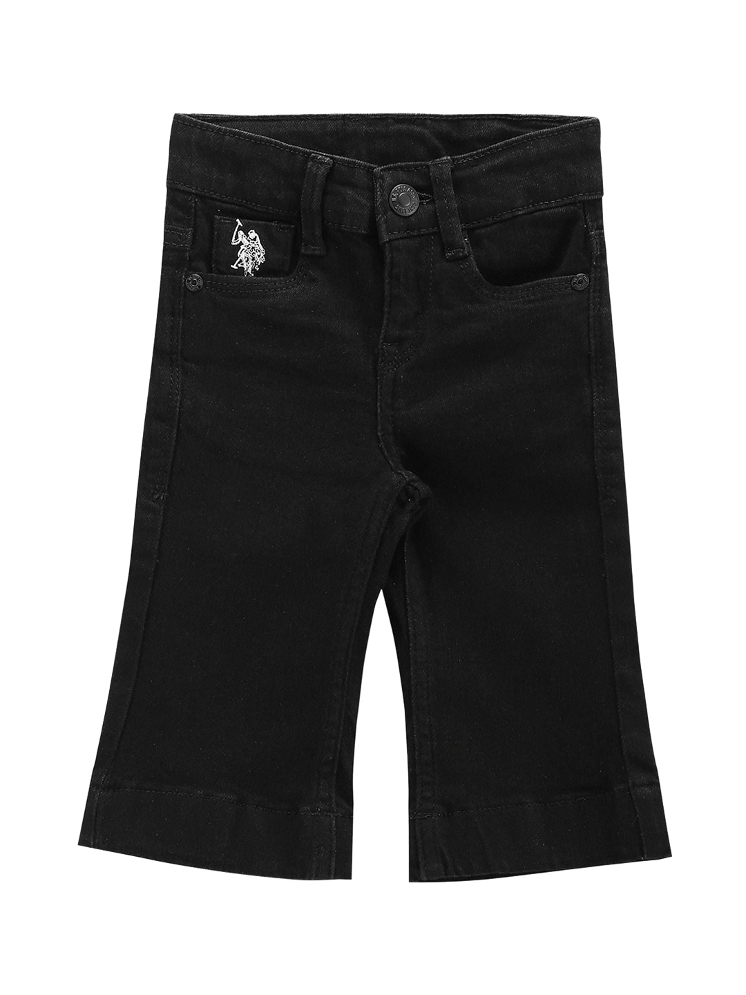 

U.S. Polo Assn. Kids Girls Bootcut Fit Clean Look Stretchable Jeans, Black