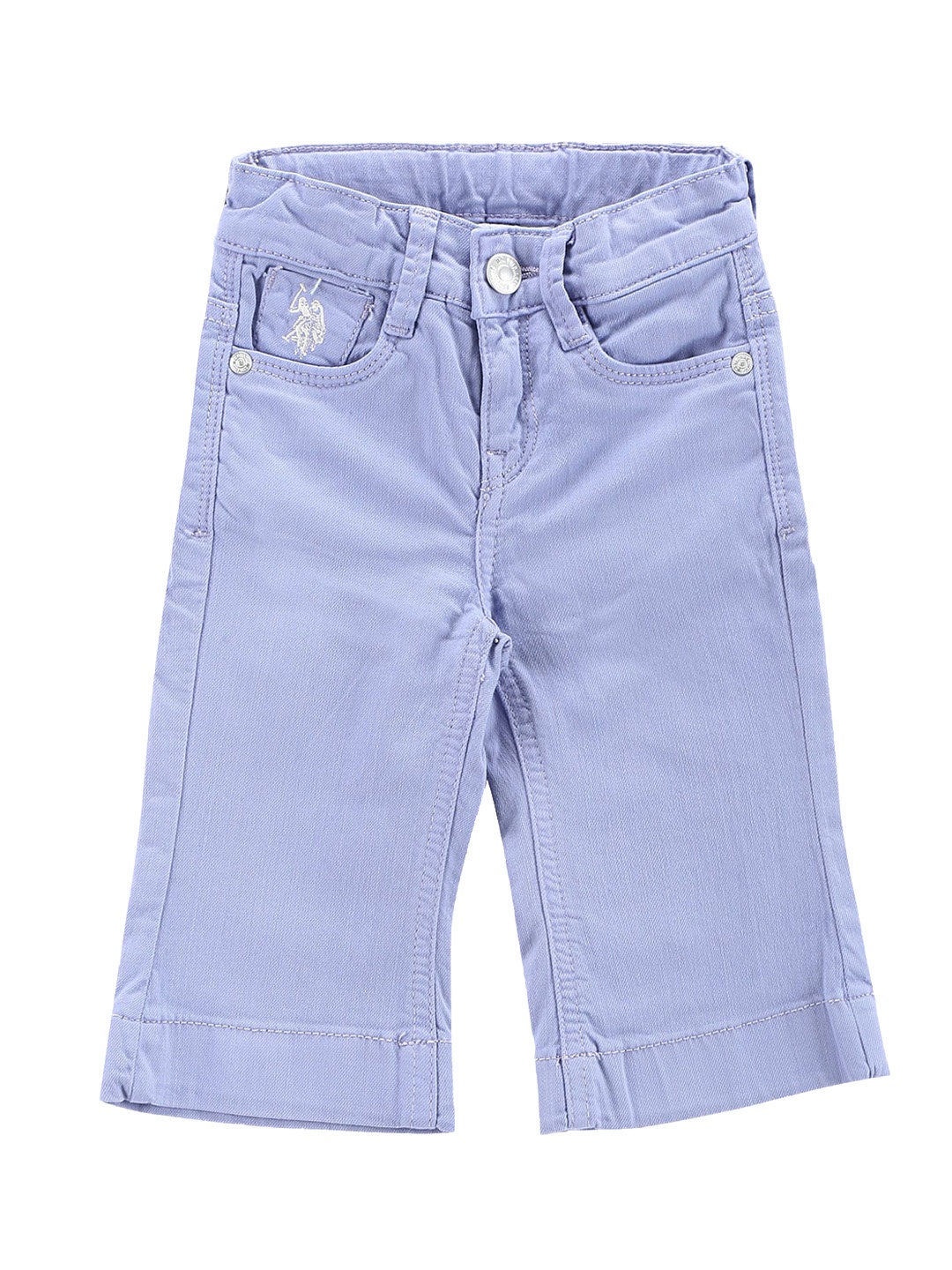 

U.S. Polo Assn. Kids Girls Bootcut Mid-Rise Stretchable Cropped Jeans, Purple