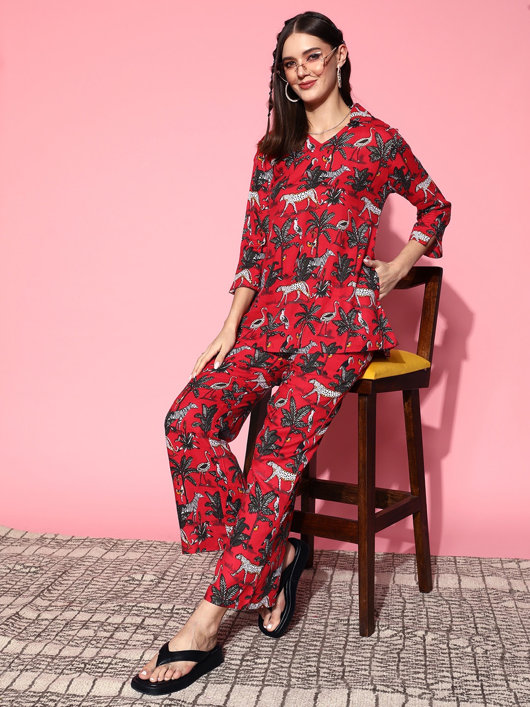 

all about you Printed Co-Ords, Red