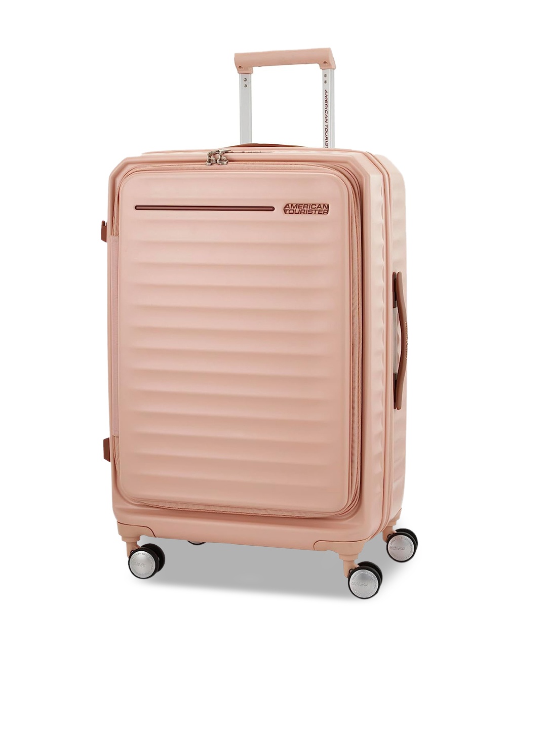

AMERICAN TOURISTER FRONTEC SP68 EXP TSA Textured Polypropylene Large Trolley Suitcase-140L, Peach