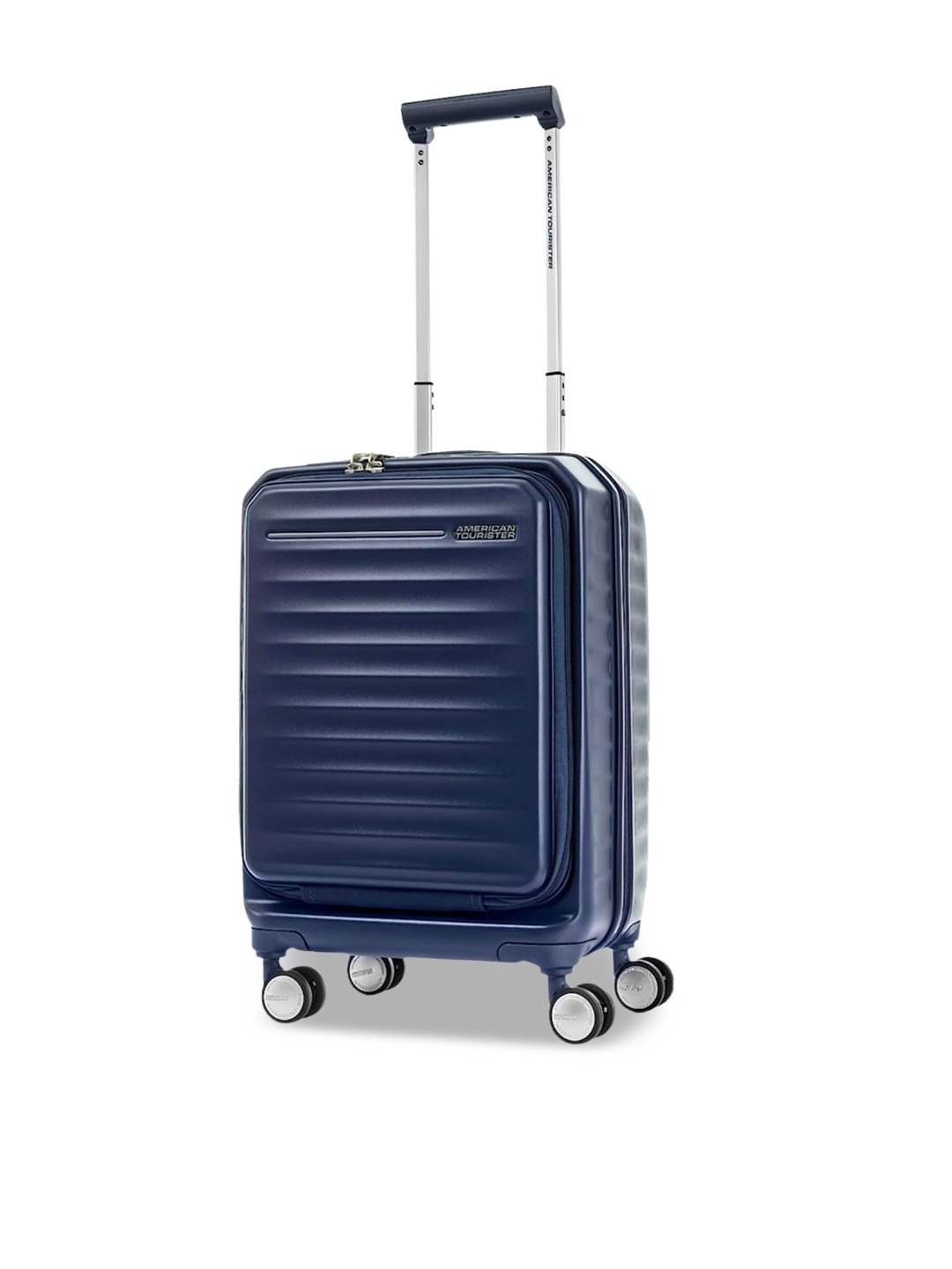 

AMERICAN TOURISTER FRONTEC SP54 EXP TSA Textured Polypropylene Medium Trolley Suitcase-88L, Navy blue