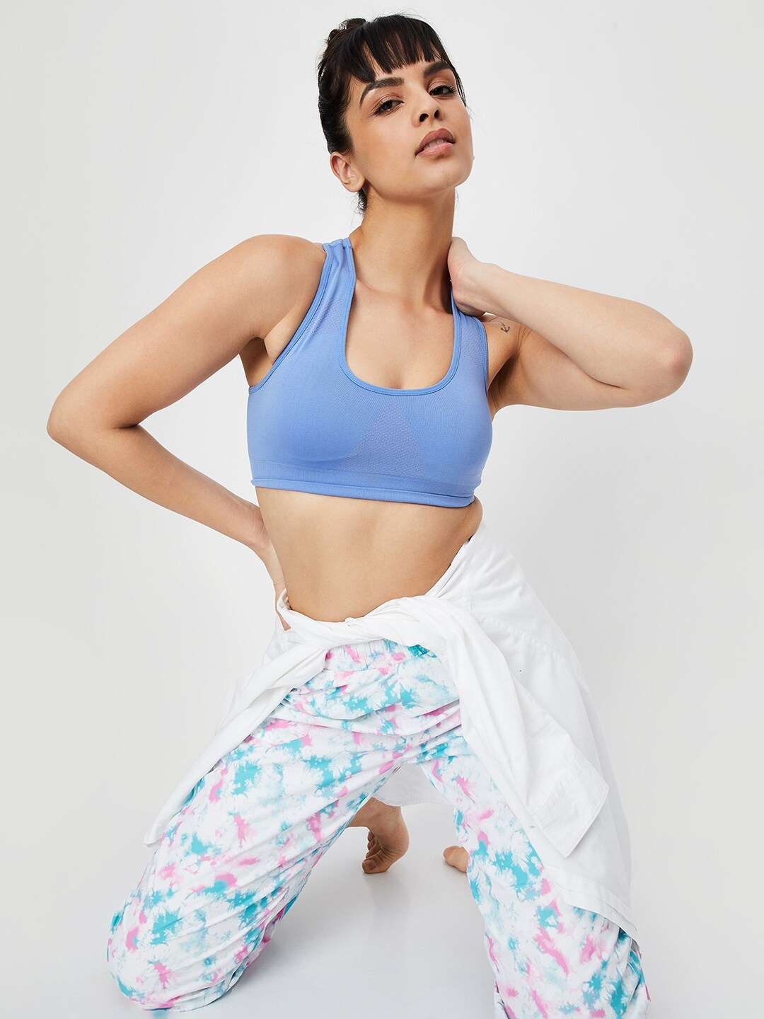 

max Non-Wired Full Coverage Lightly Padded Sports Bra With All Day Comfort, Blue