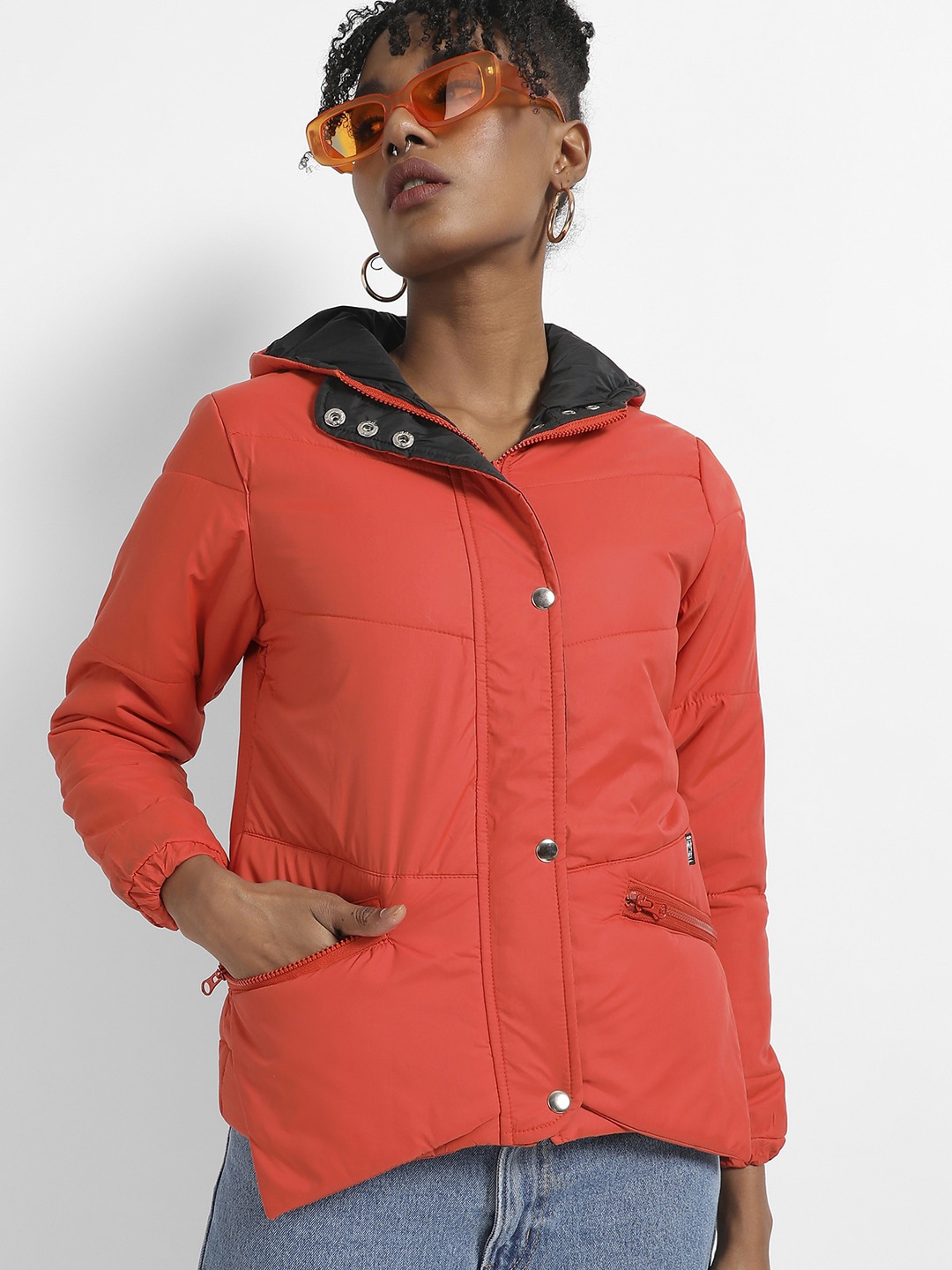 

Campus Sutra Windcheater Outdoor Puffer Jacket, Orange