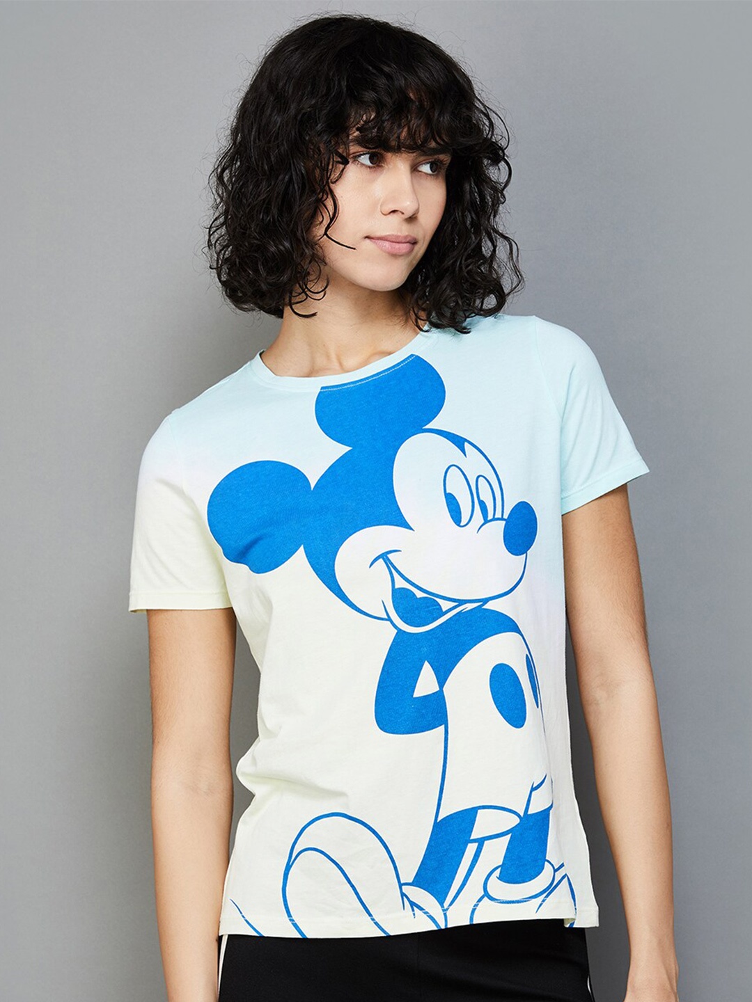 

Ginger by Lifestyle Mickey Mouse Printed Pure Cotton T-shirt, Off white