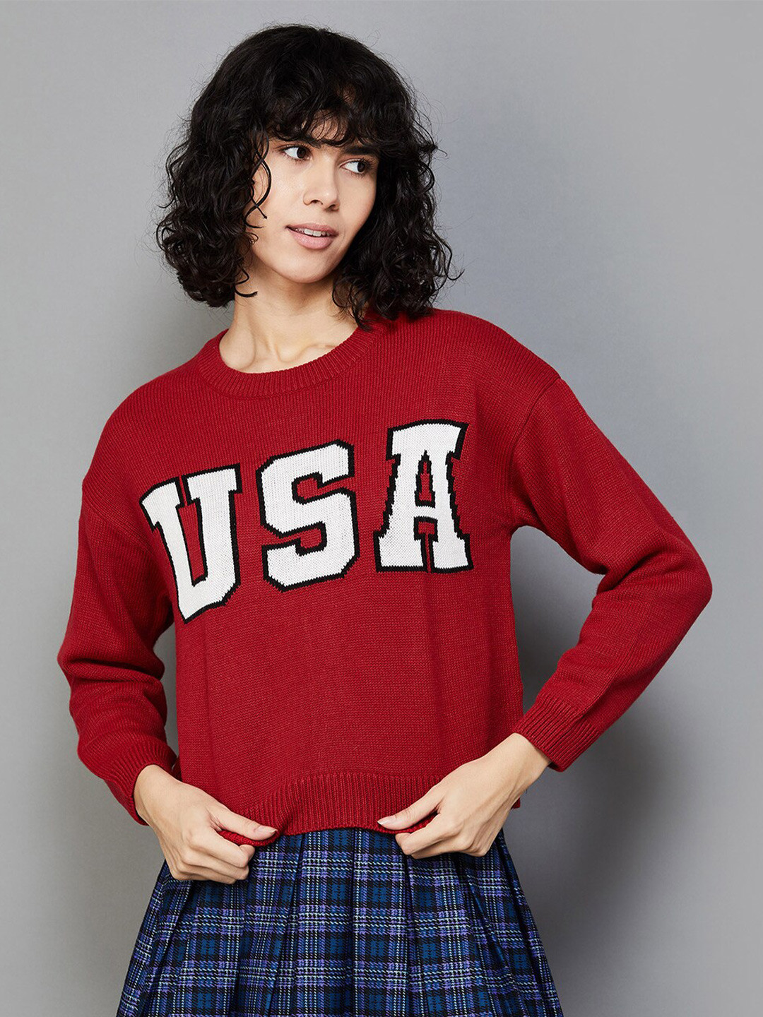 

Ginger by Lifestyle Self Design Typography Sweatshirt, Red