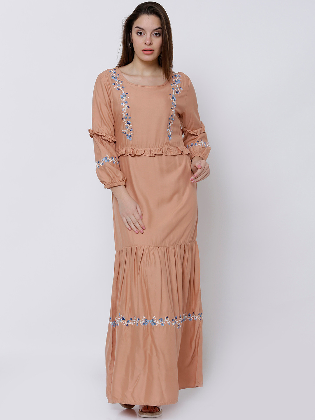 

Tokyo Talkies Women Brown Solid Maxi Dress